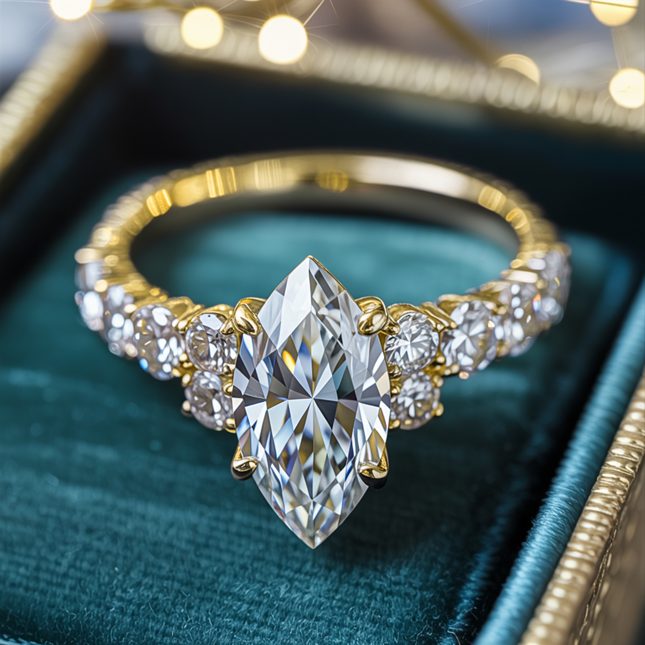 The Adelina Rae — Marquise Cut Moissanite Ring