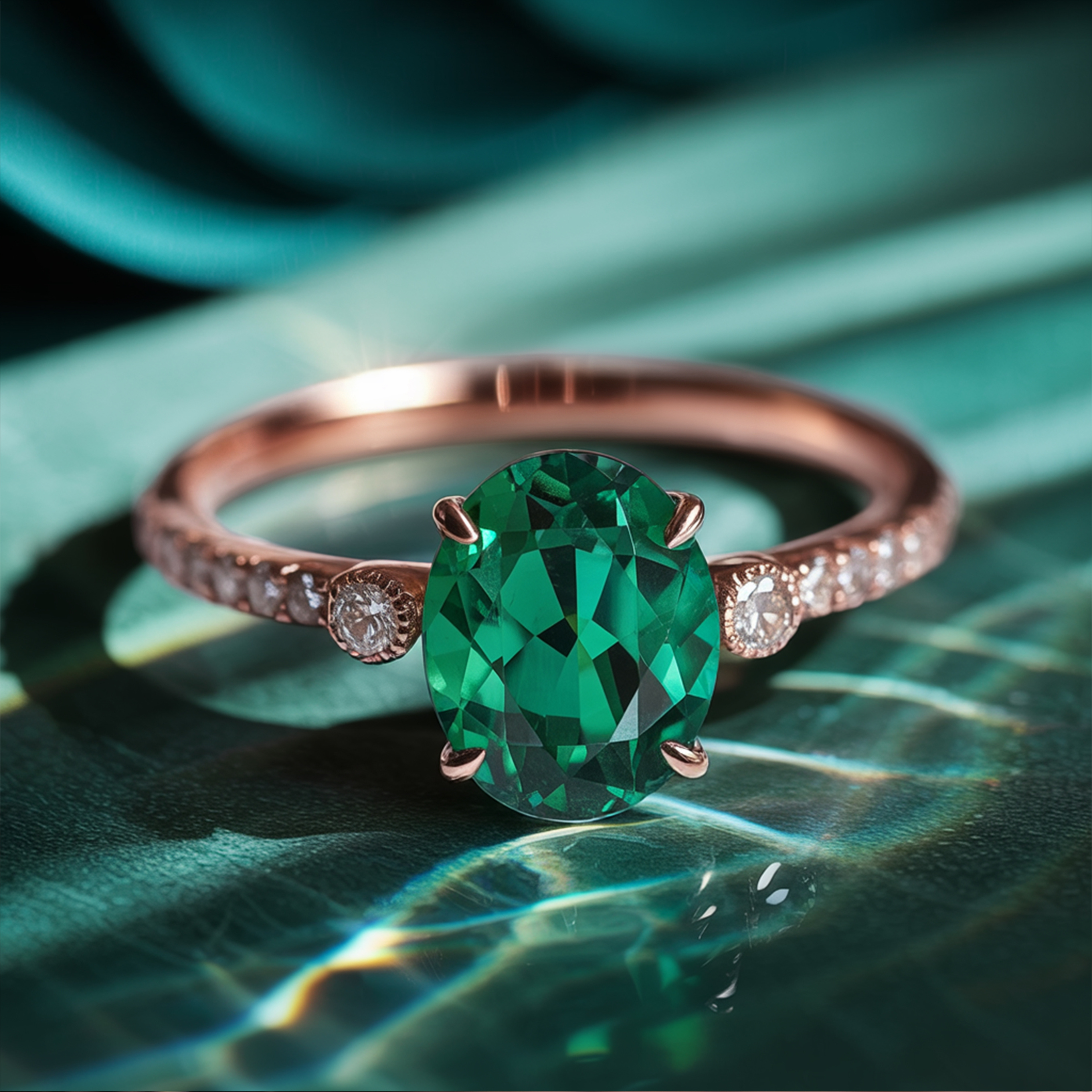 The Luna - Green Moissanite Ring