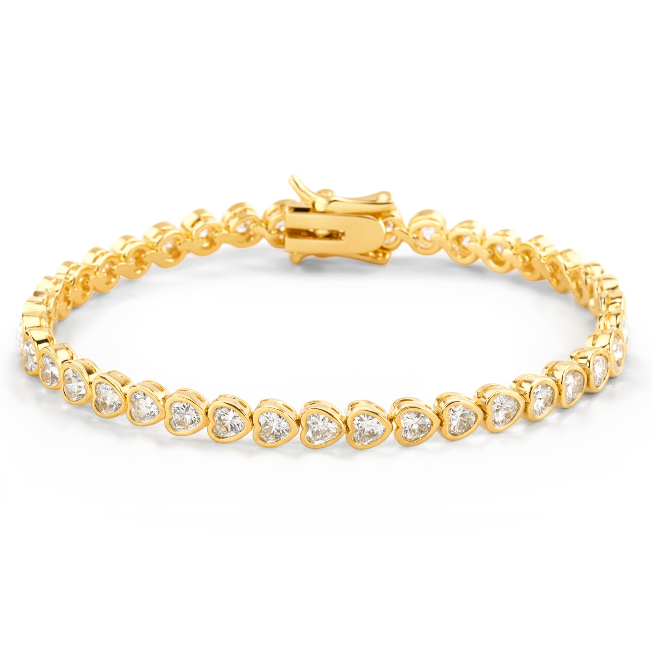 Gold Tennis Heart Bracelet