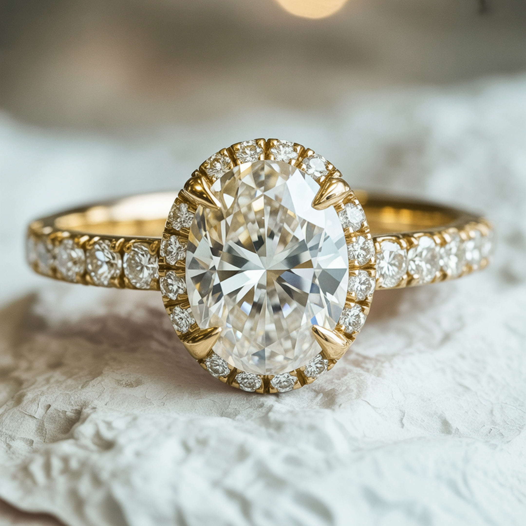 The Celestine - Halo Moissanite Ring