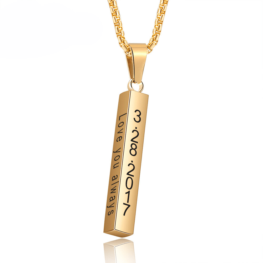 Gold bar 2025 pendant mens