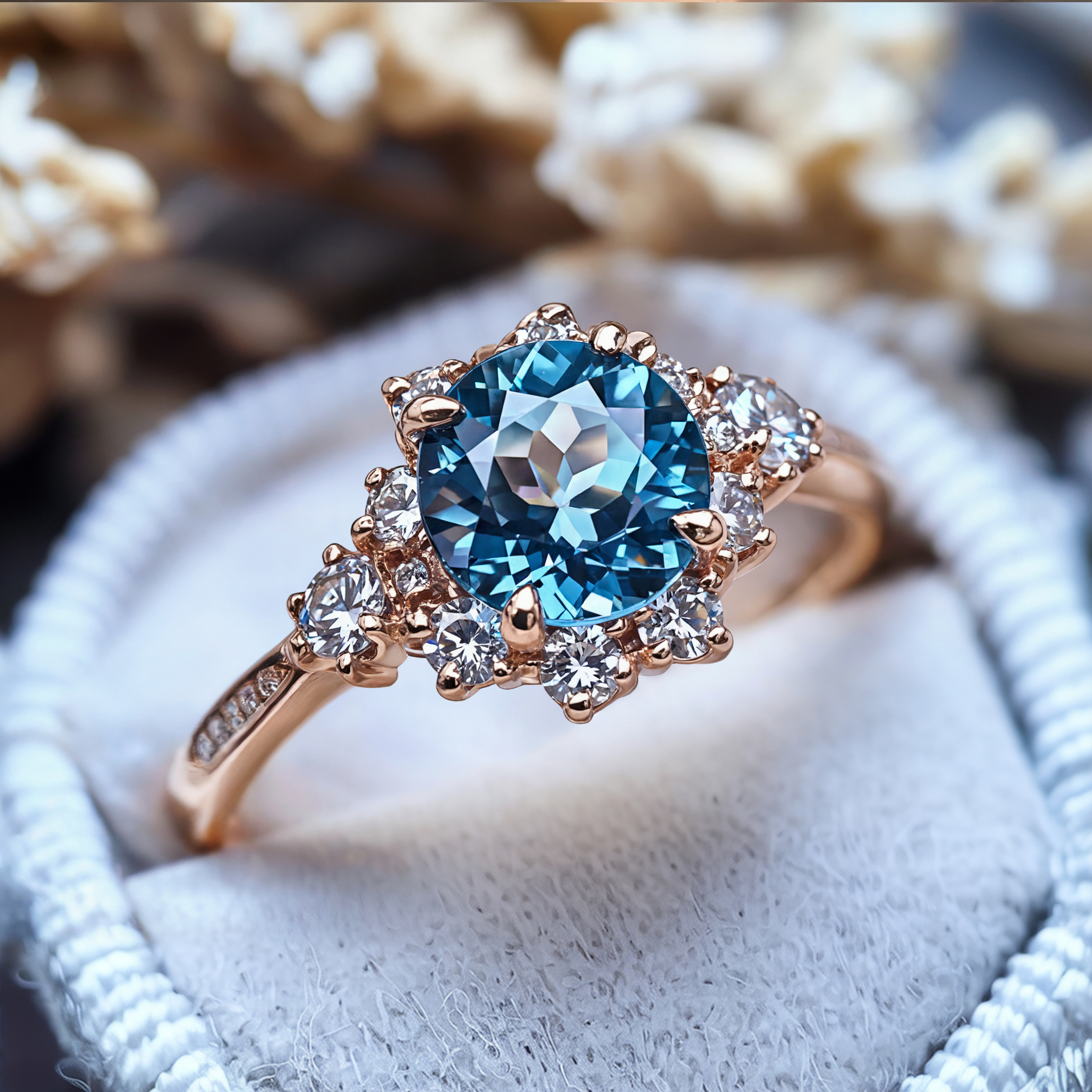 The Bethany 2CT Blue Moissanite Ring