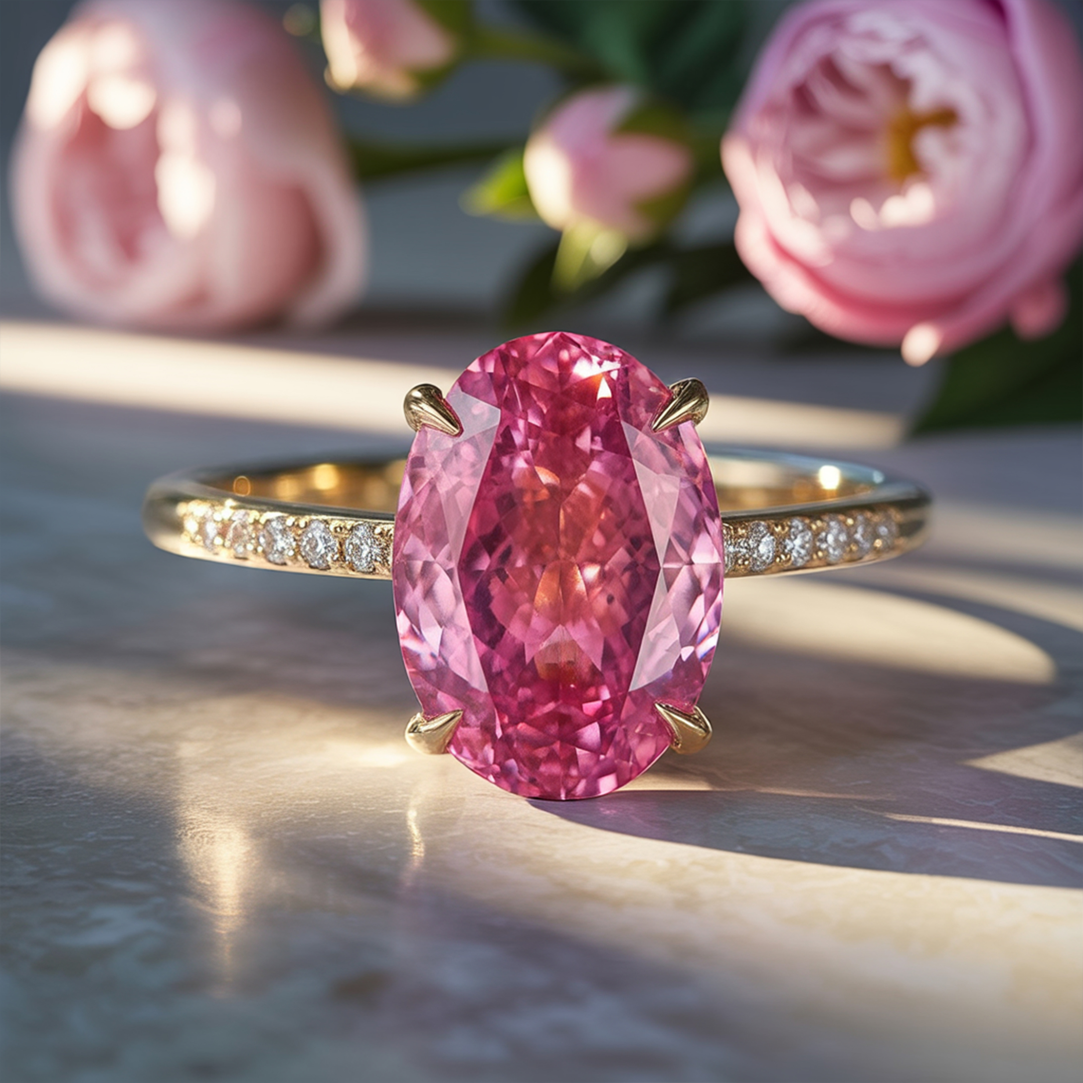The Opaline - Pink Moissanite Ring