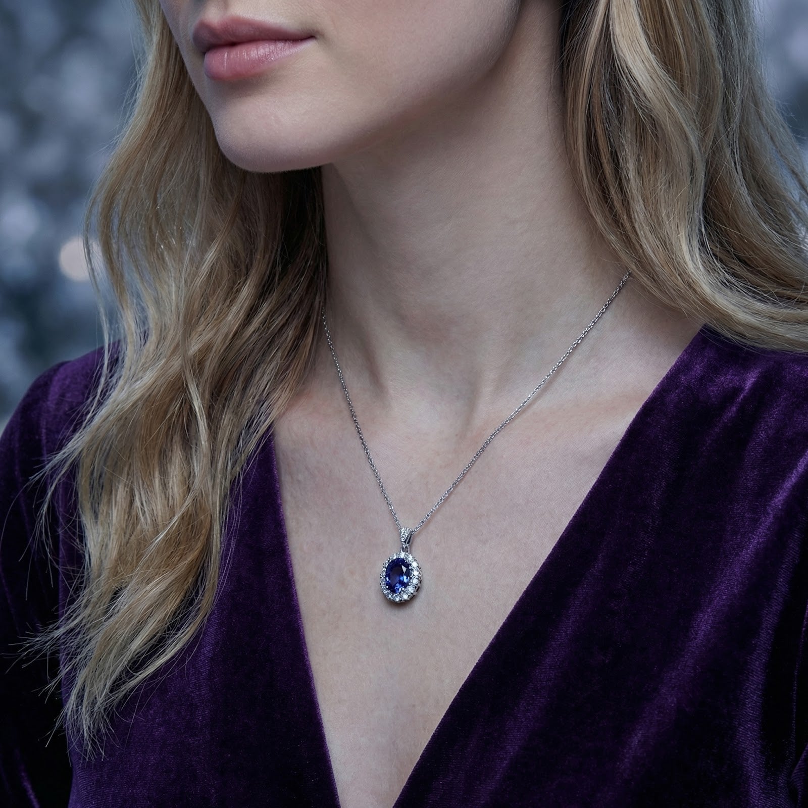 The Azurienne Halo Necklace - S925 Sterling Silver