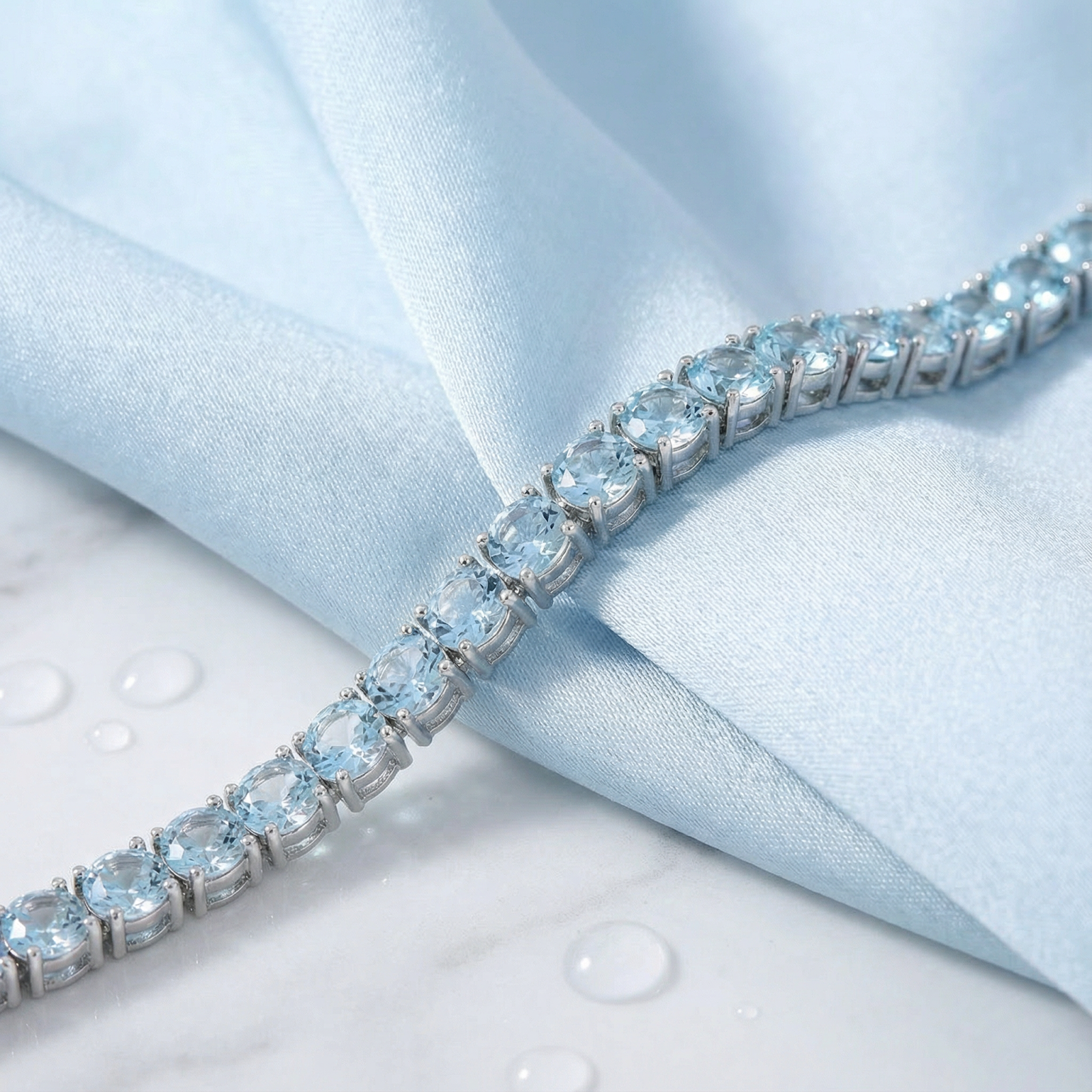 The Thalassa Azure Tennis Bracelet - Stainless Steel