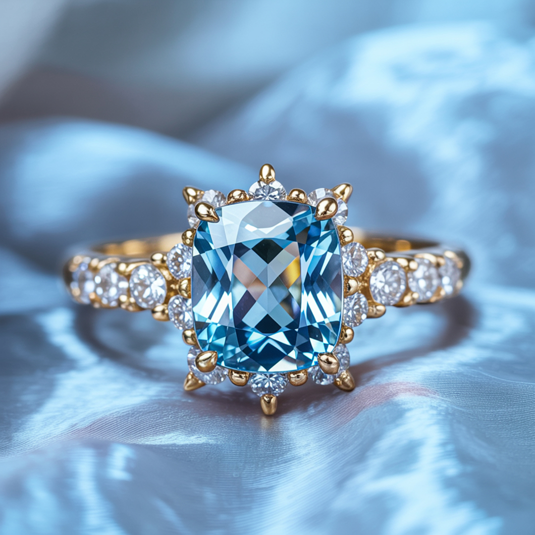 The Caterina Cushion Cut Moissanite Ring