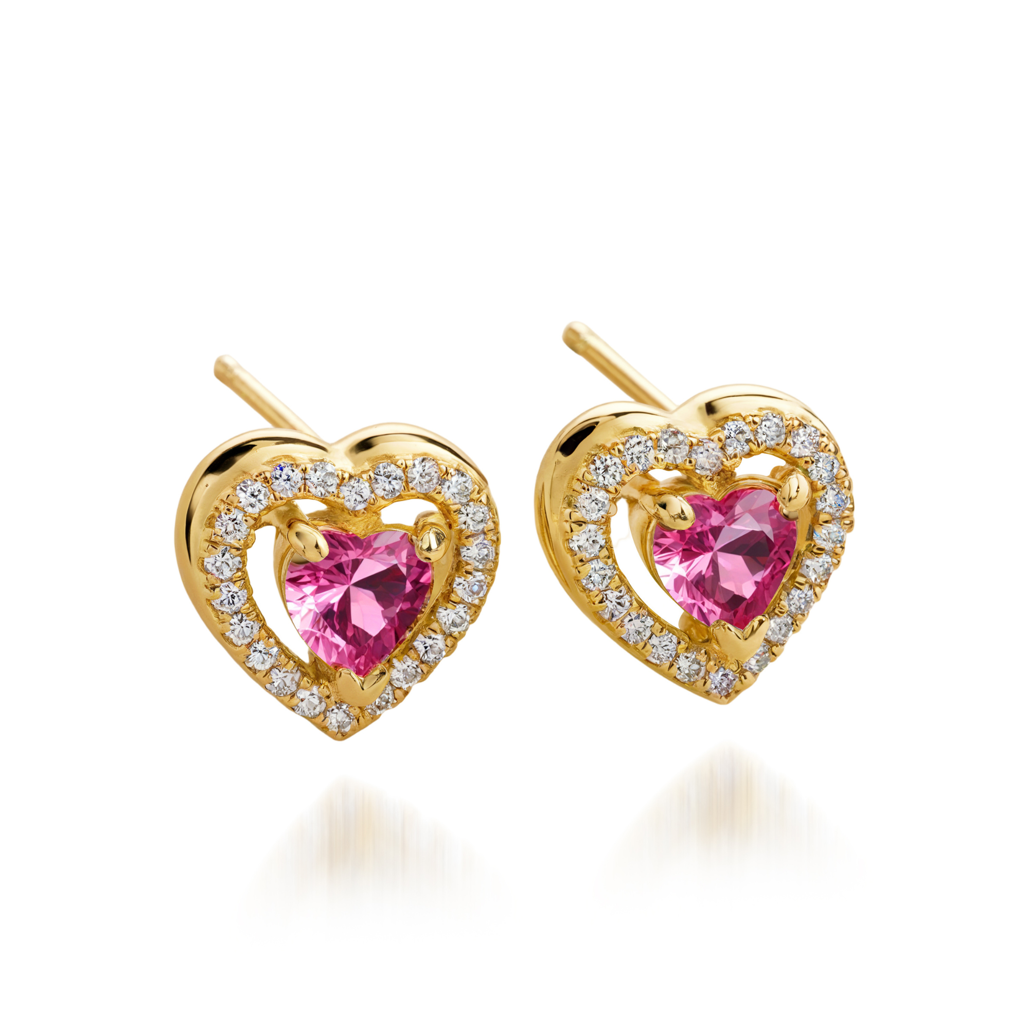 Boucles d'oreilles Halo Cœur Saint-Valentin