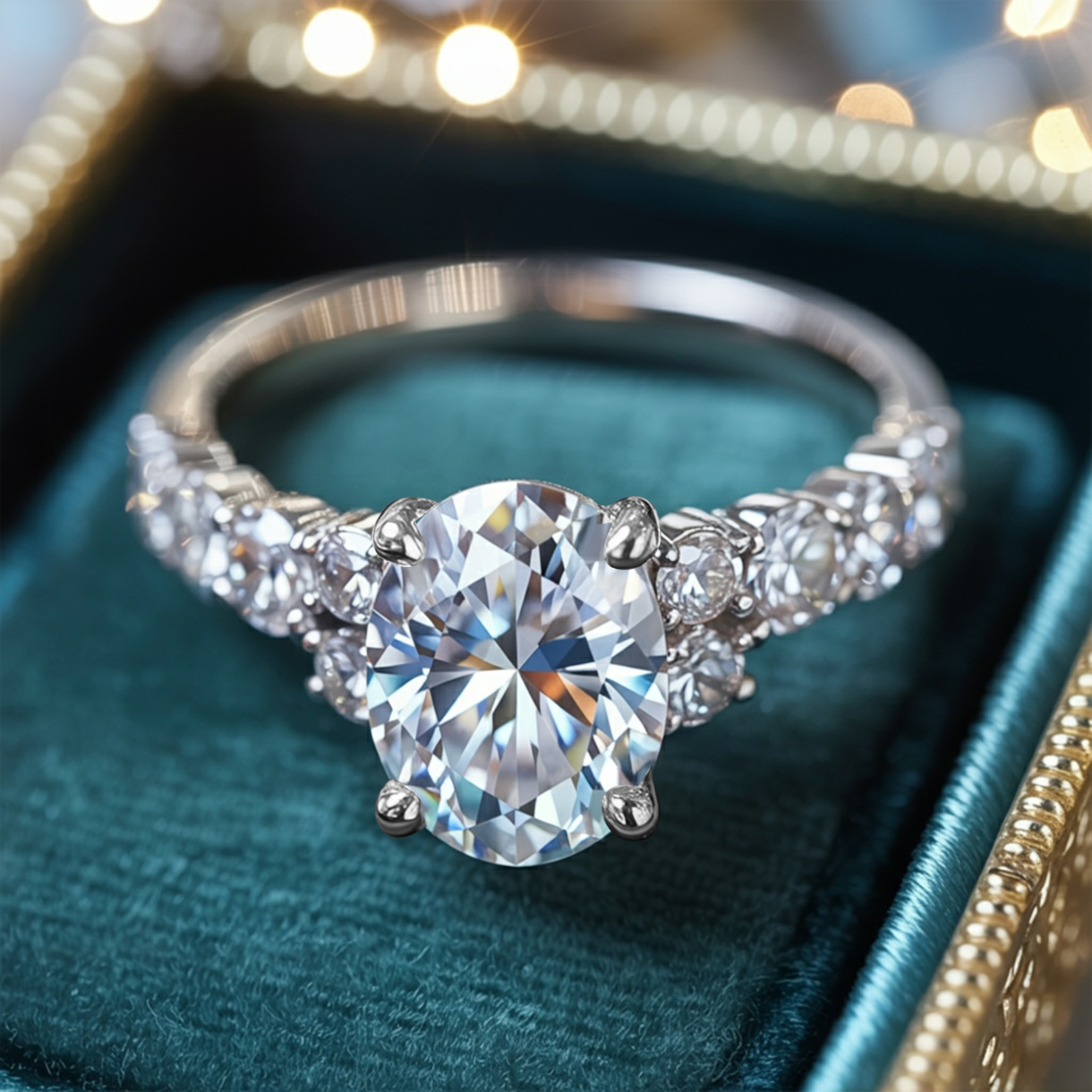 The Adelina Rae — Oval Cut Moissanite Ring