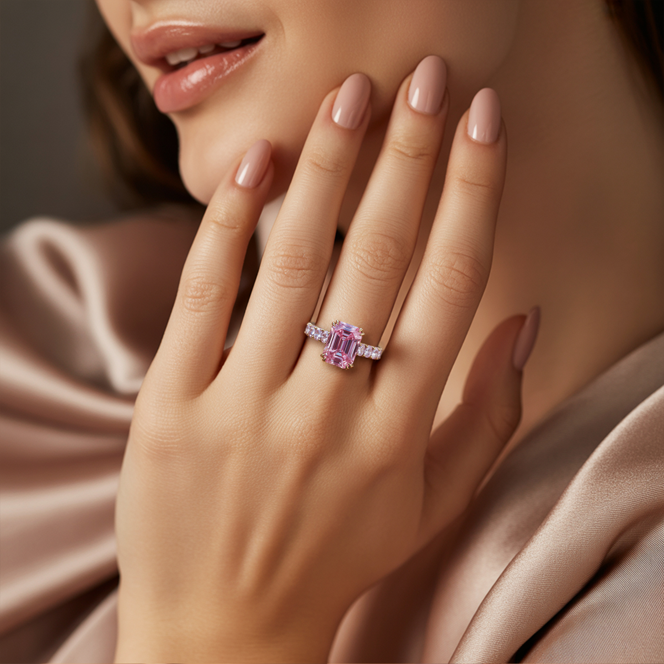 Der Camilla 2CT Pink Moissanite Ring