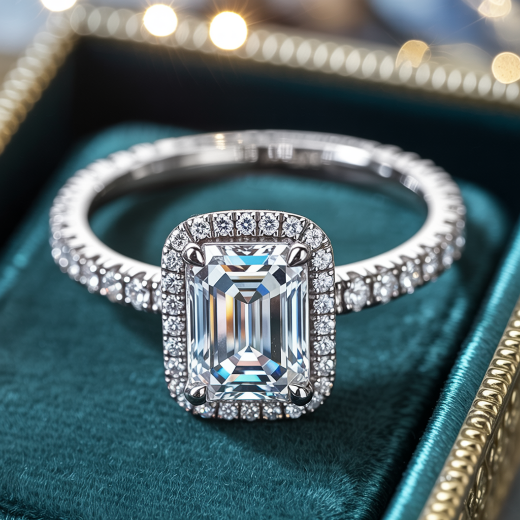 The Adelina Rae – Halo Moissanite Ring