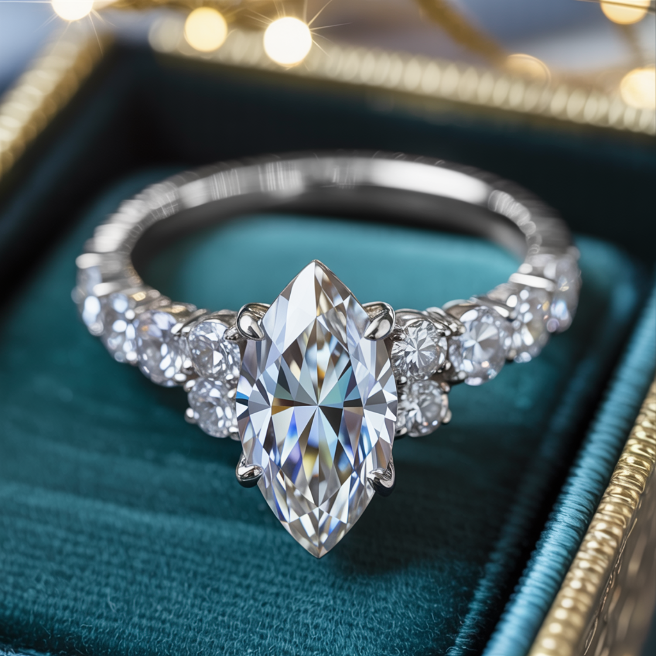 The Adelina Rae — Marquise Cut Moissanite Ring
