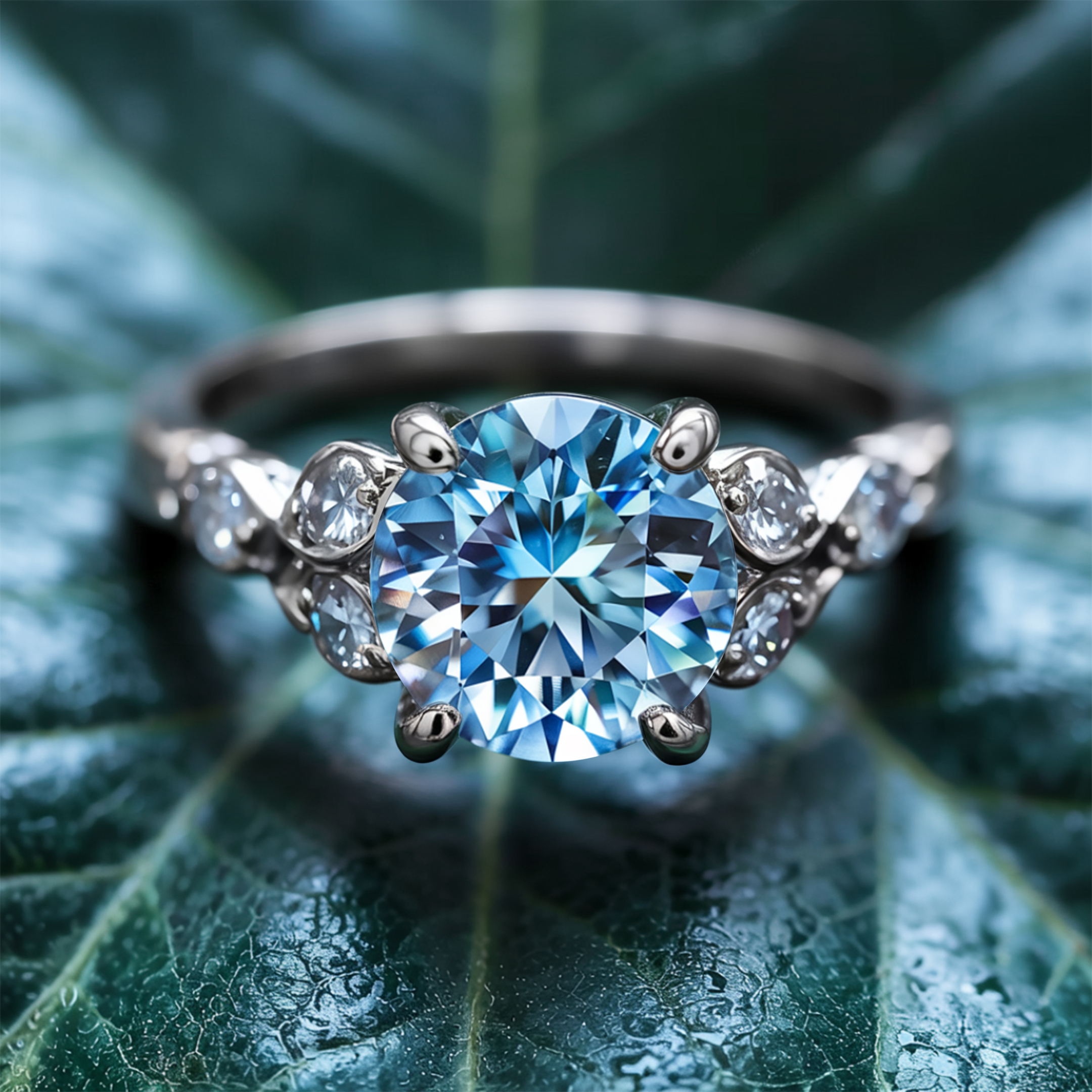 The Katalina 2CT Round Cut Moissanite Ring