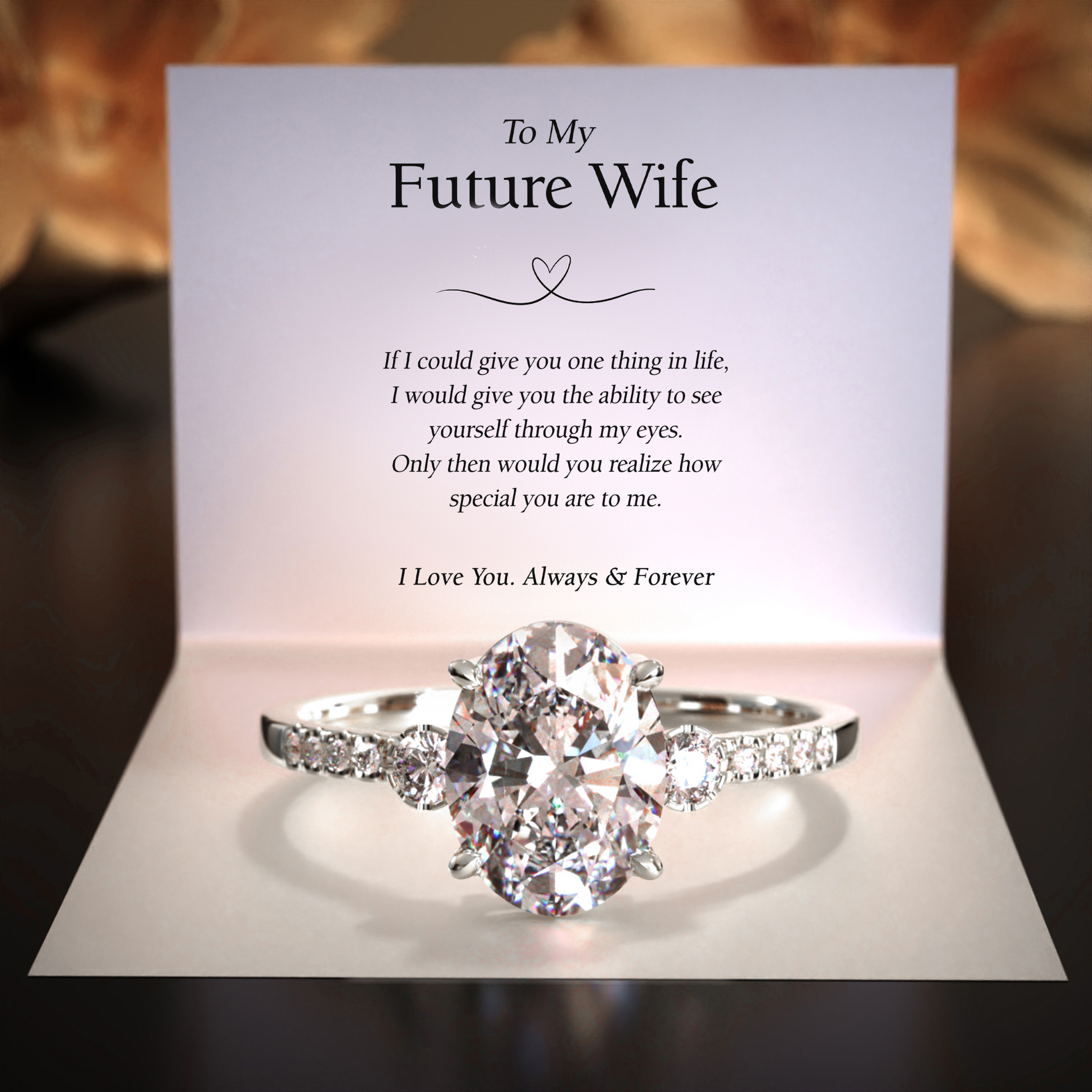 The Luna 4CT Oval Cut Moissanite Ring | To My Future Wife