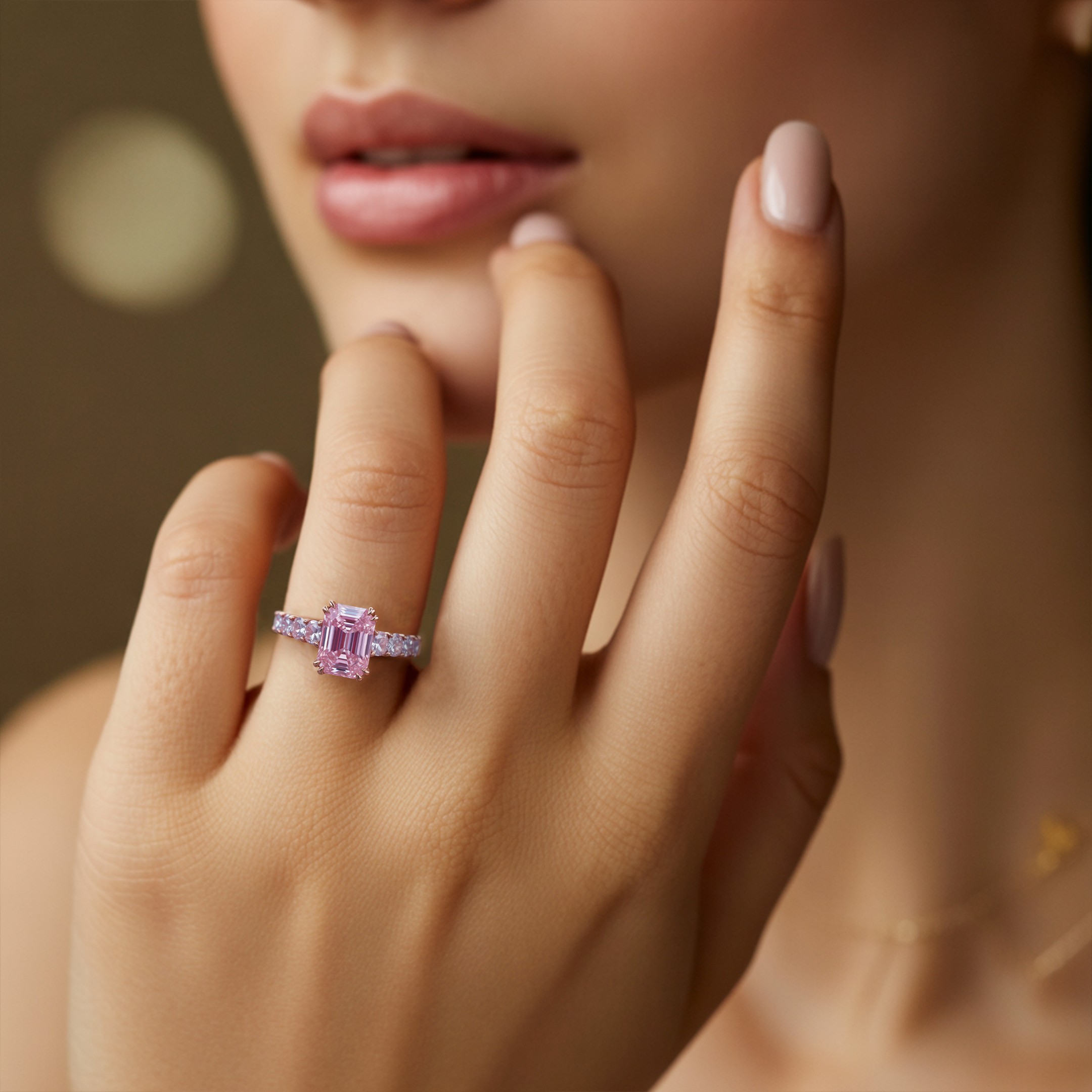 Der Camilla 1CT Pink Moissanite Ring