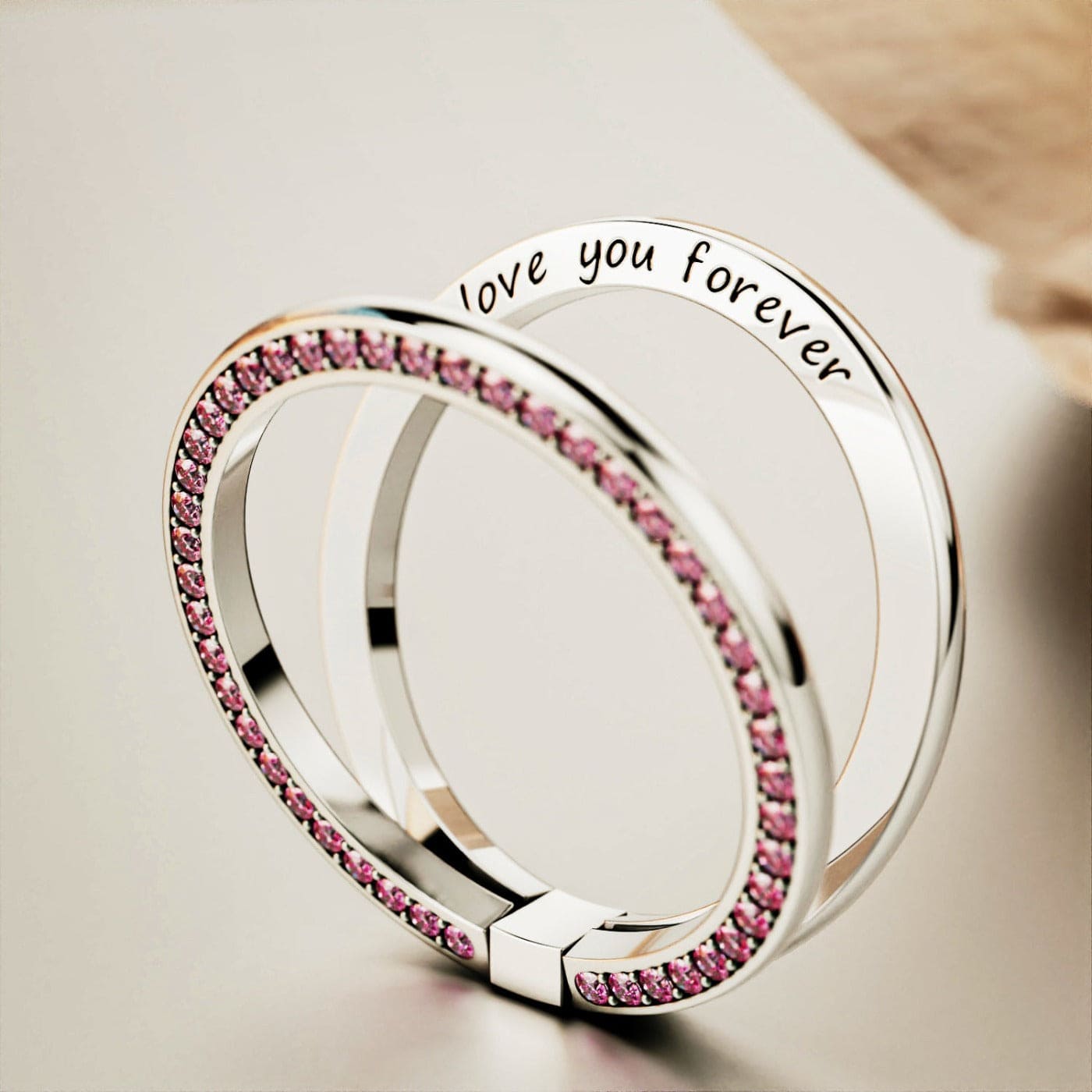 Love You Forever: Personalized Foldable Silver Ring