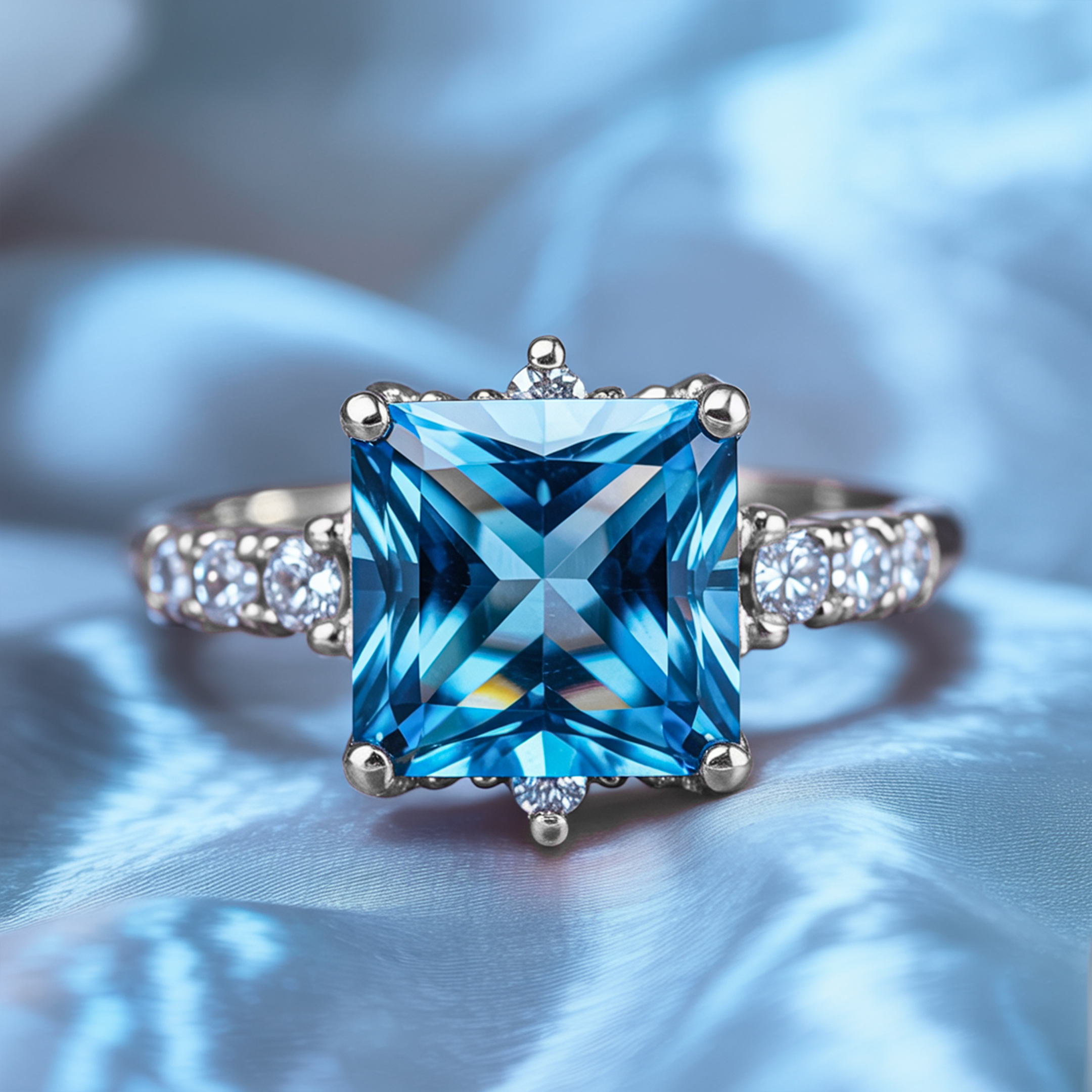 The Caterina 5CT Princess Cut Moissanite Ring