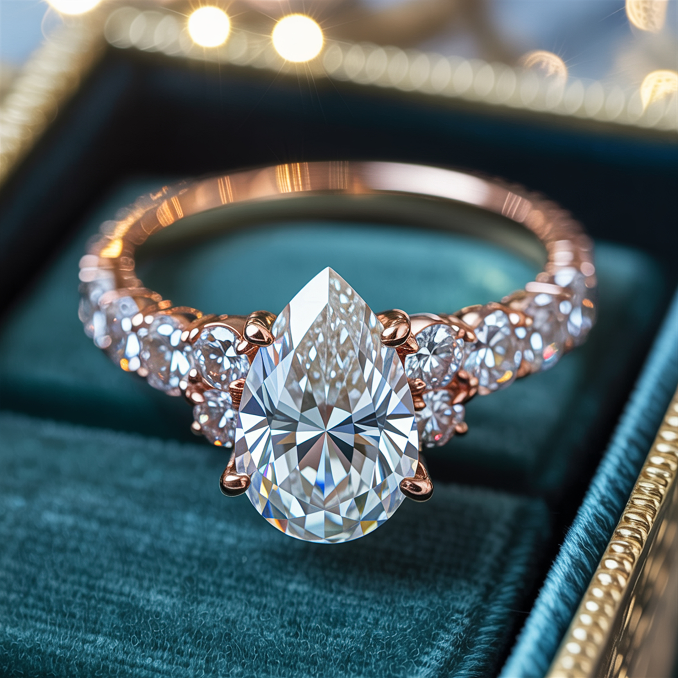 The Adelina Rae — Pear Cut Moissanite Ring