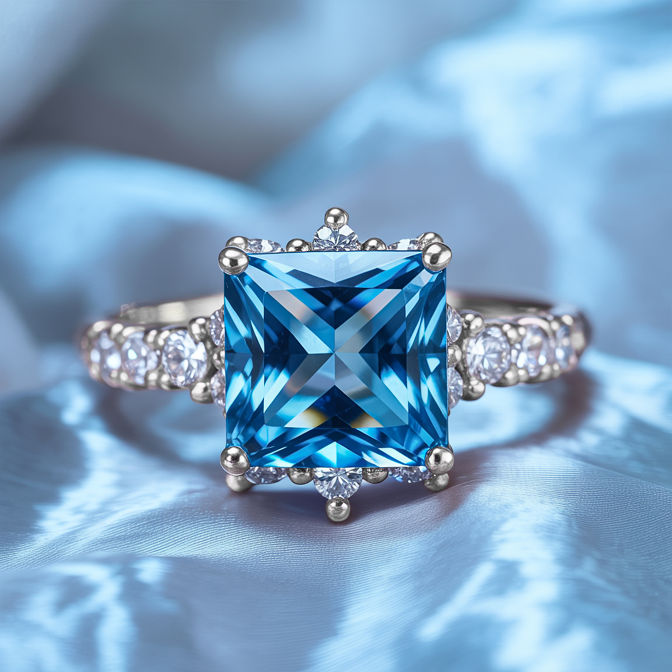 The Caterina 4CT Princess Cut Moissanite Ring