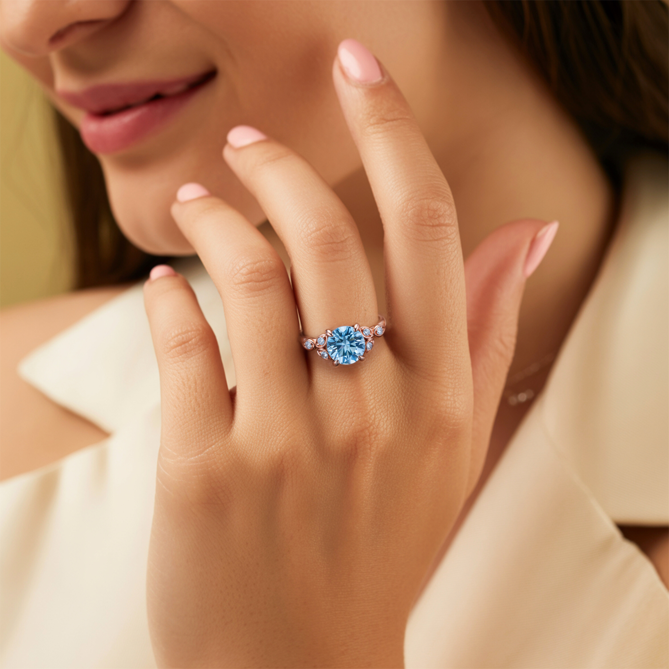 The Katalina 2CT Round Cut Moissanite Ring