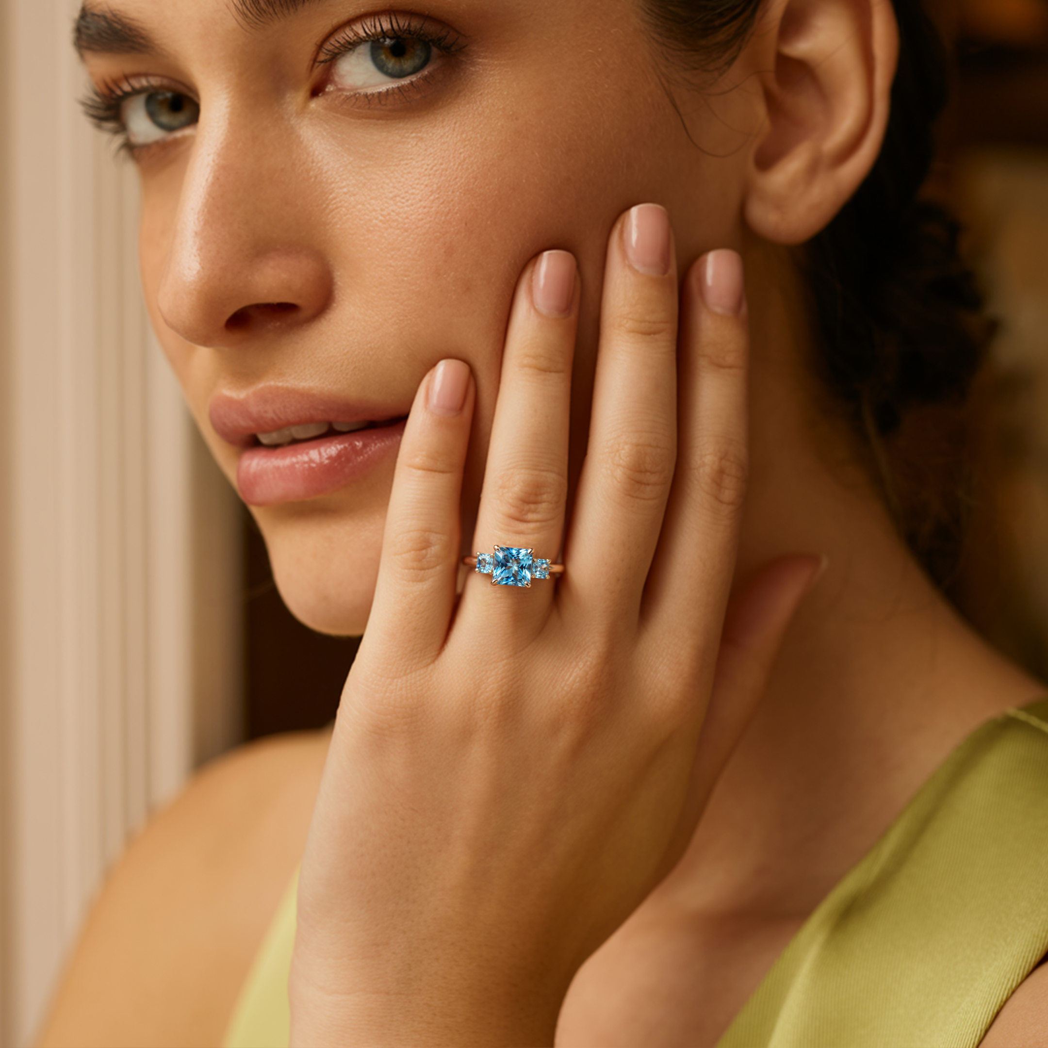 The Caterina – Three-Stone Moissanite Ring