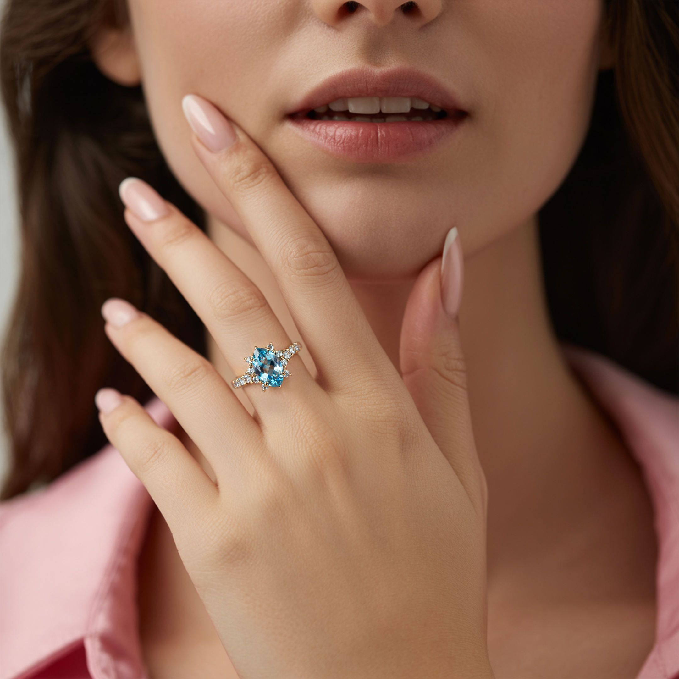 The Caterina Marquise Cut Moissanite Ring