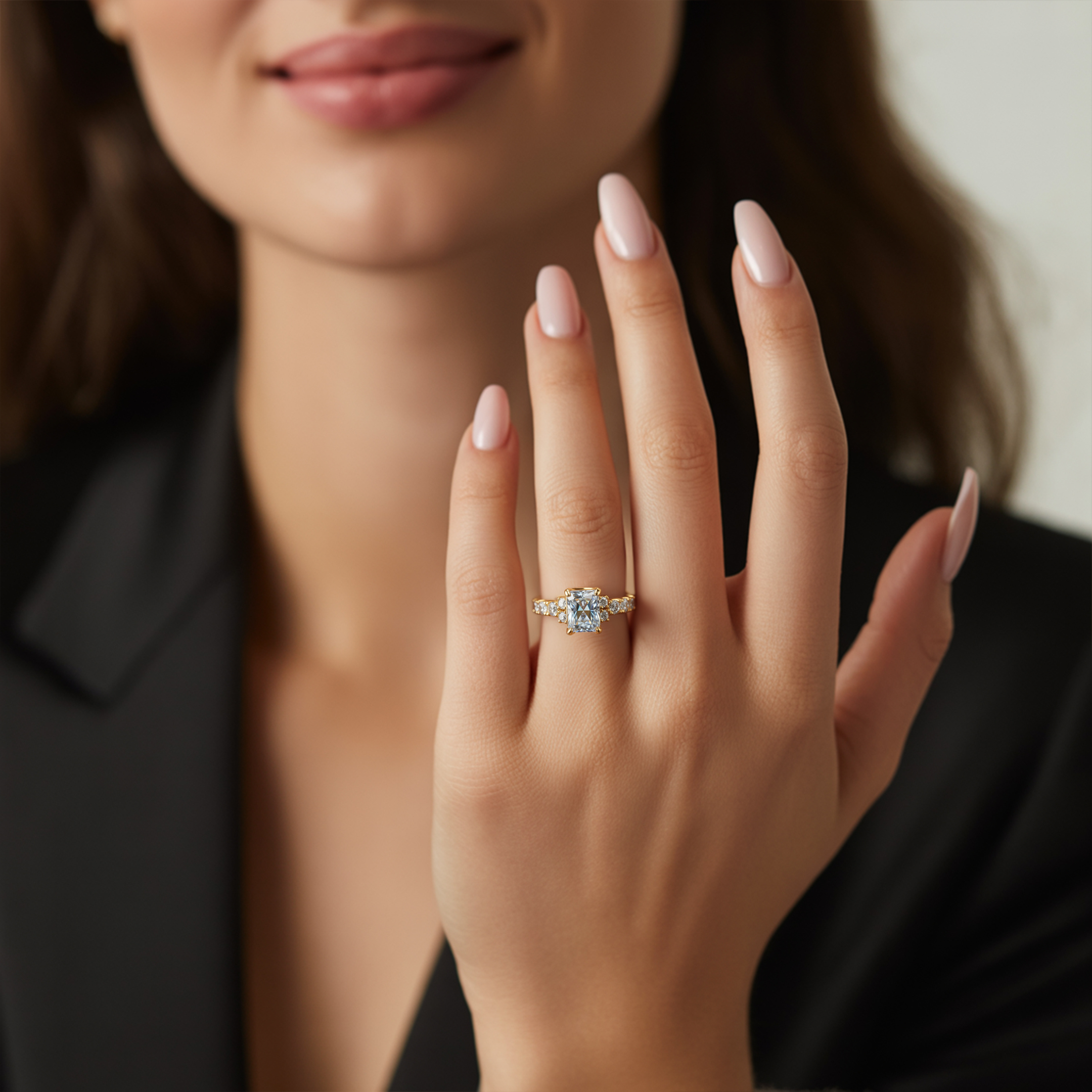 The Adelina Rae — Radiant Cut Moissanite Ring