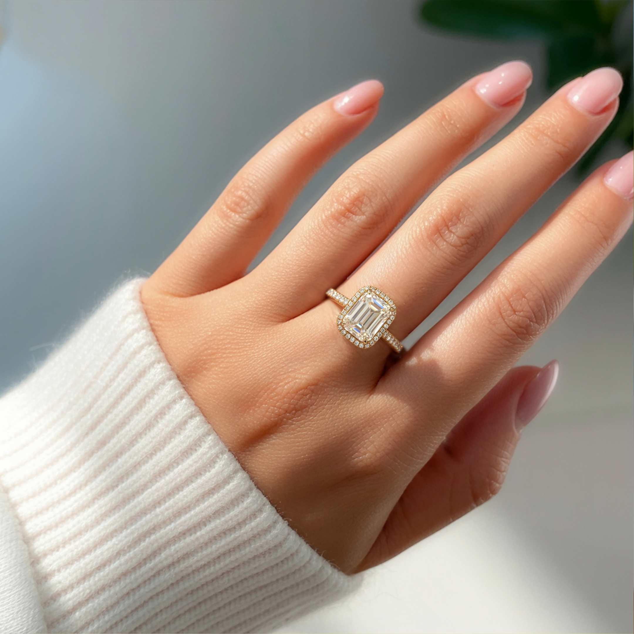 The Bella Jewel – Halo Moissanite Ring