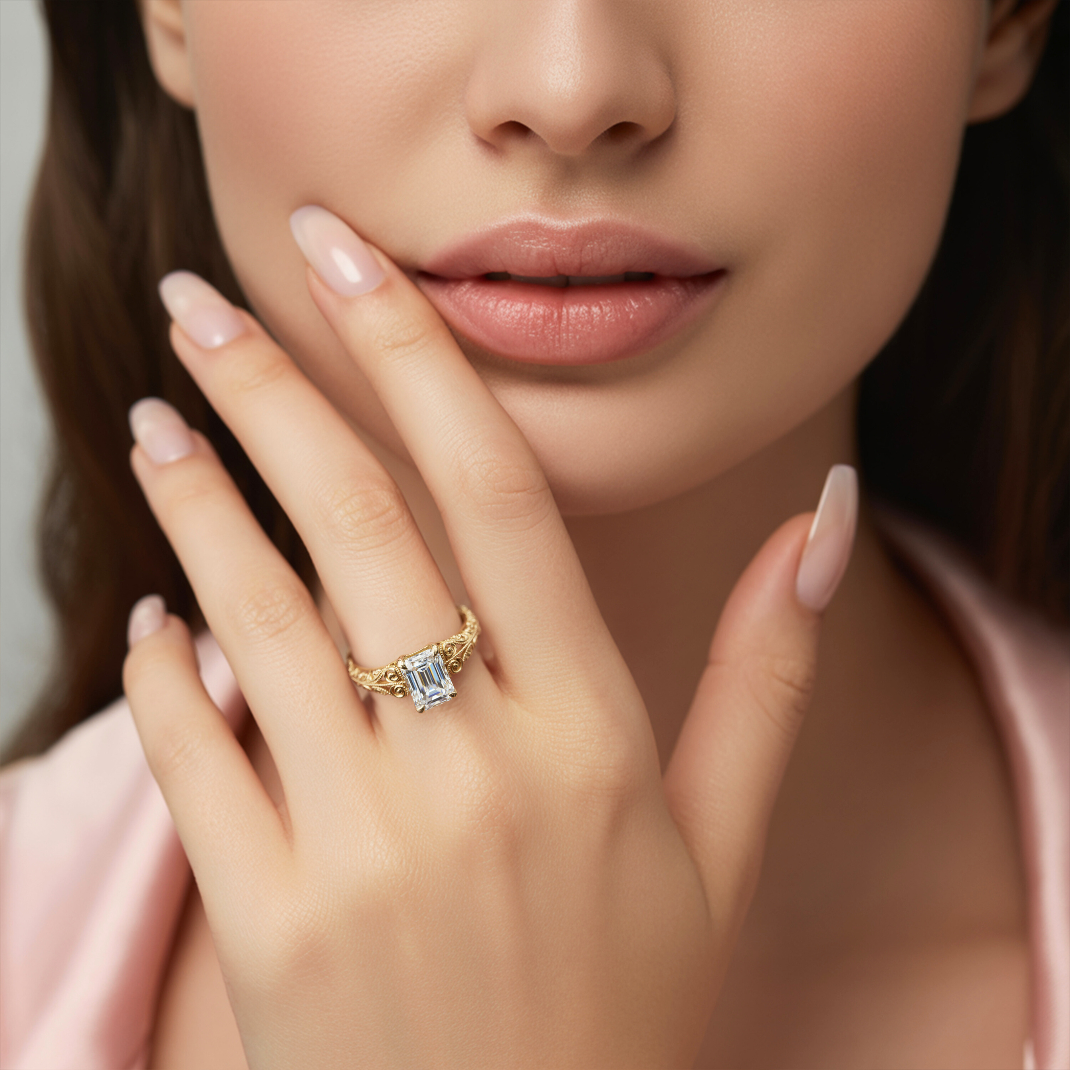 The Adelina Rae – Vintage Moissanite Ring