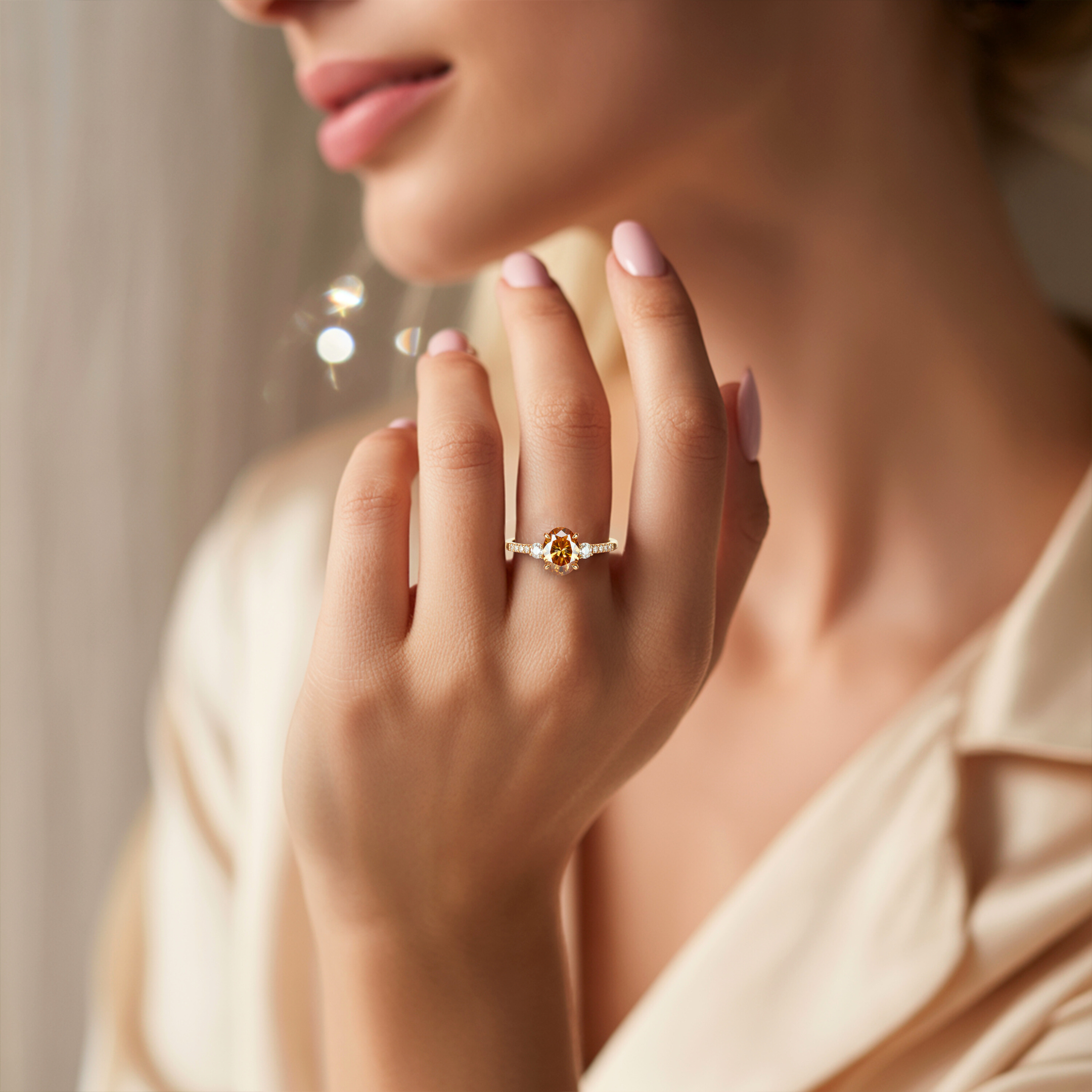 The Luna | To My Future Wife | 2CT Oval Cut Yellow Moissanite Ring
