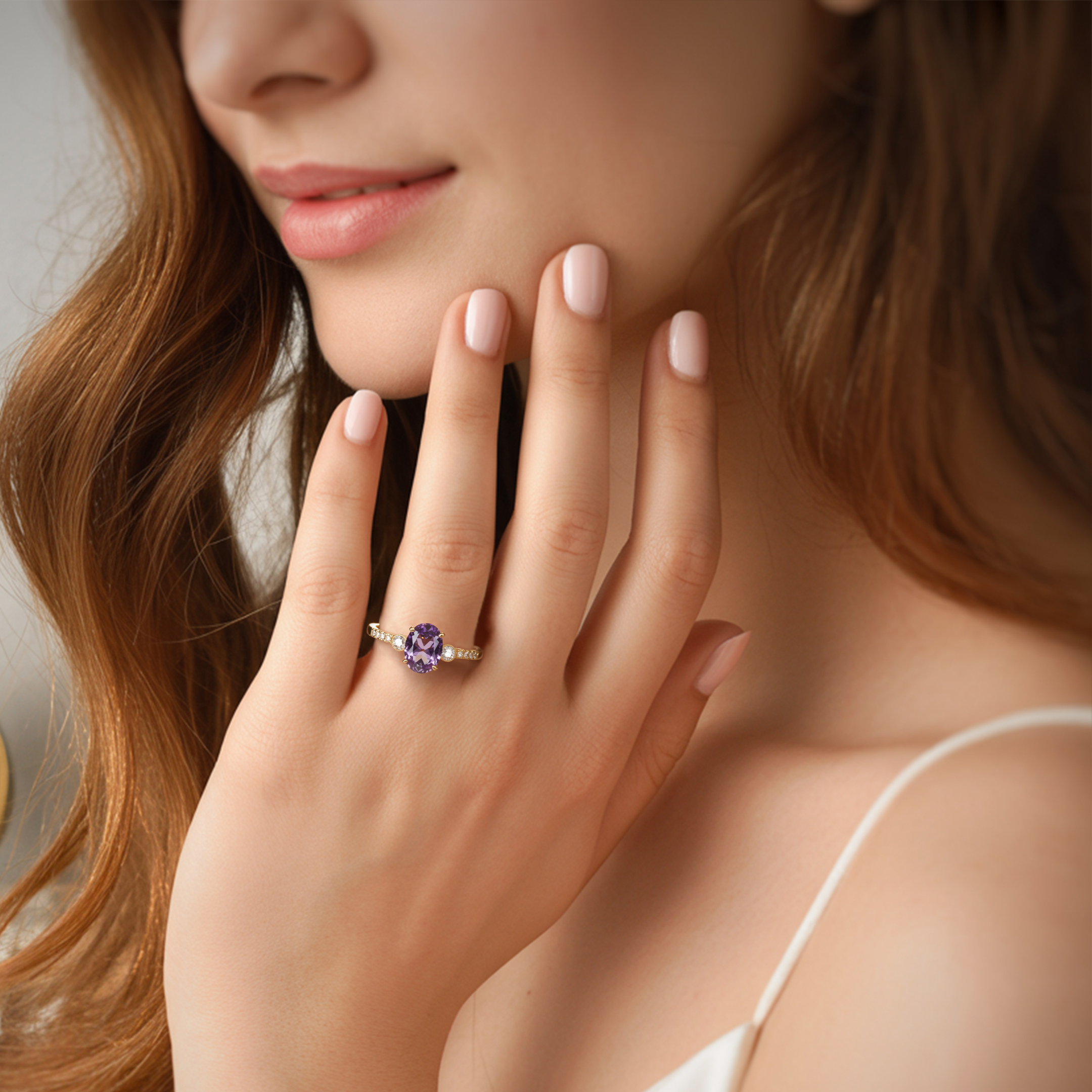 The Luna | To My Future Wife 2CT Oval Cut Purple Moissanite Ring