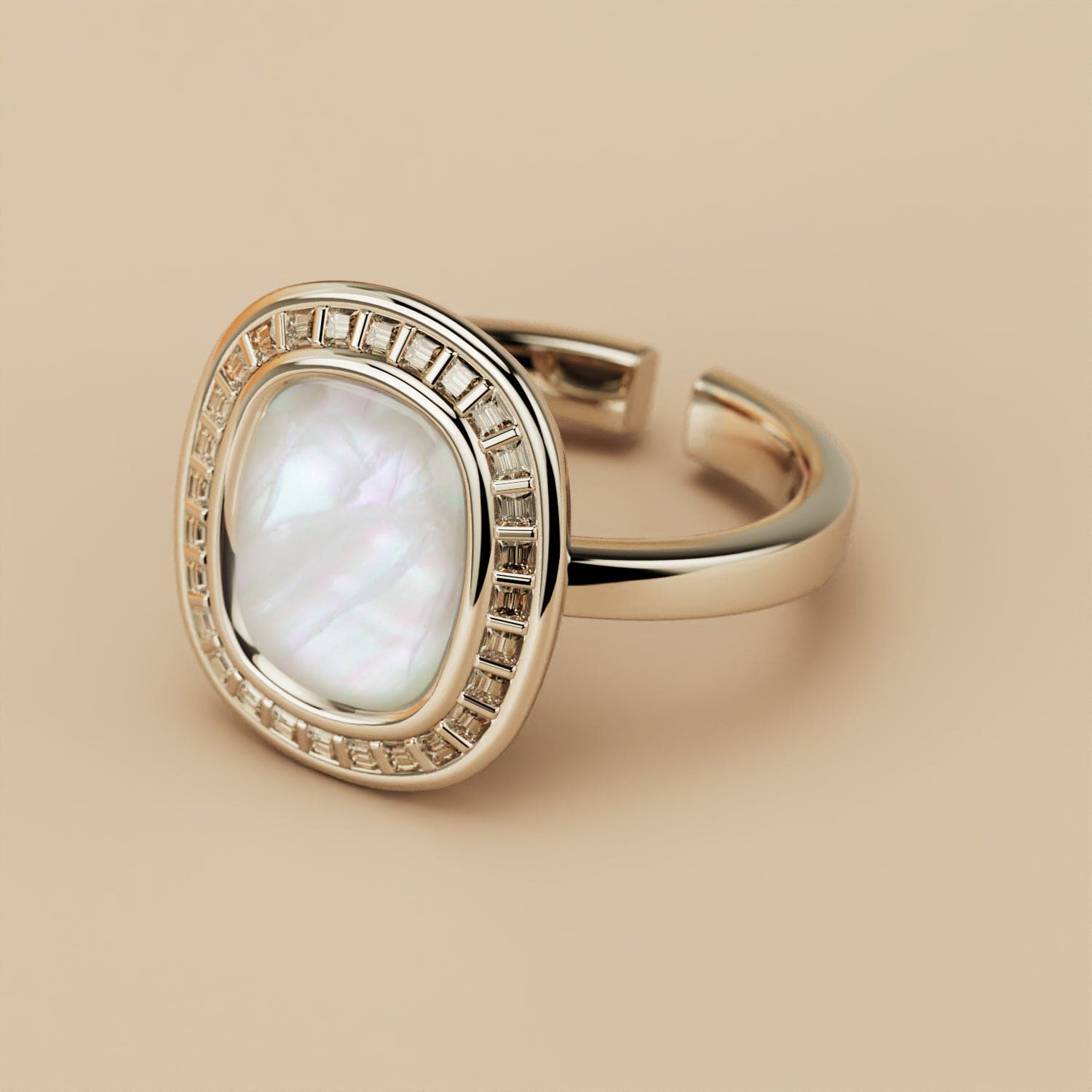 Pearlescent Dream: Mother of Pearl Ring - S925 Sterling Silver