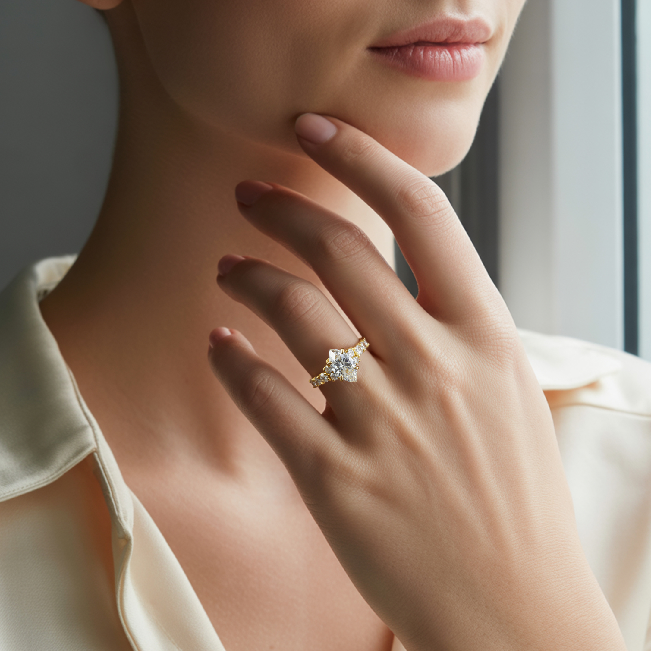 The Adelina Rae — Marquise Cut Moissanite Ring
