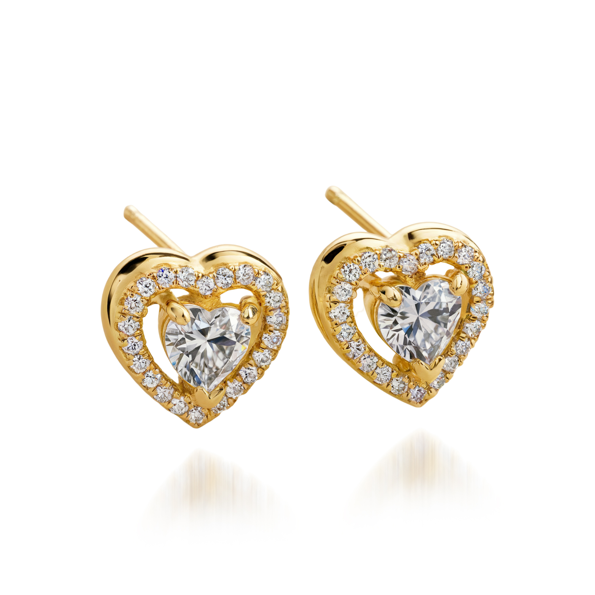 Boucles d'oreilles Halo Cœur Saint-Valentin