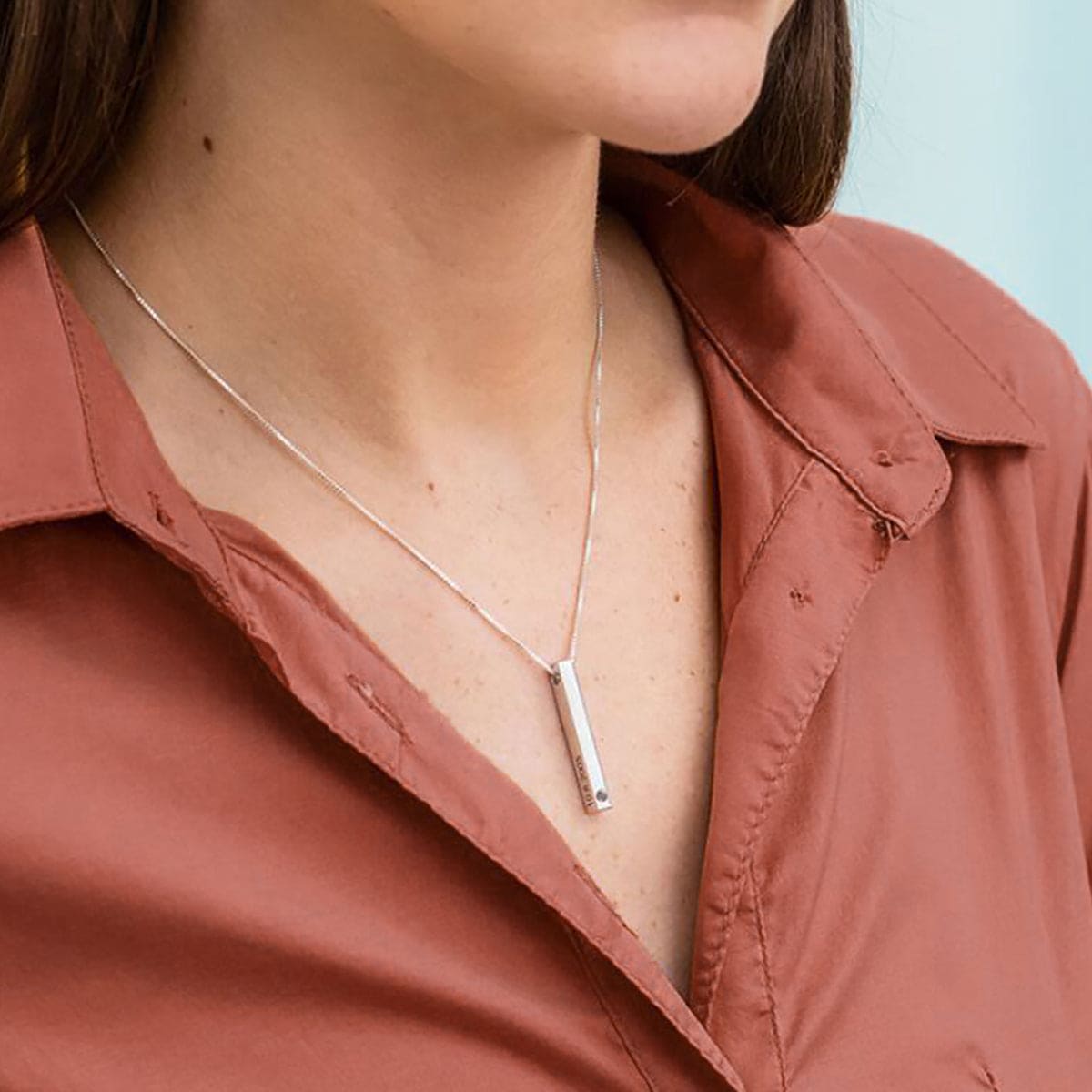 Collar personalizado con nombre y piedra de nacimiento familiar - Acero inoxidable