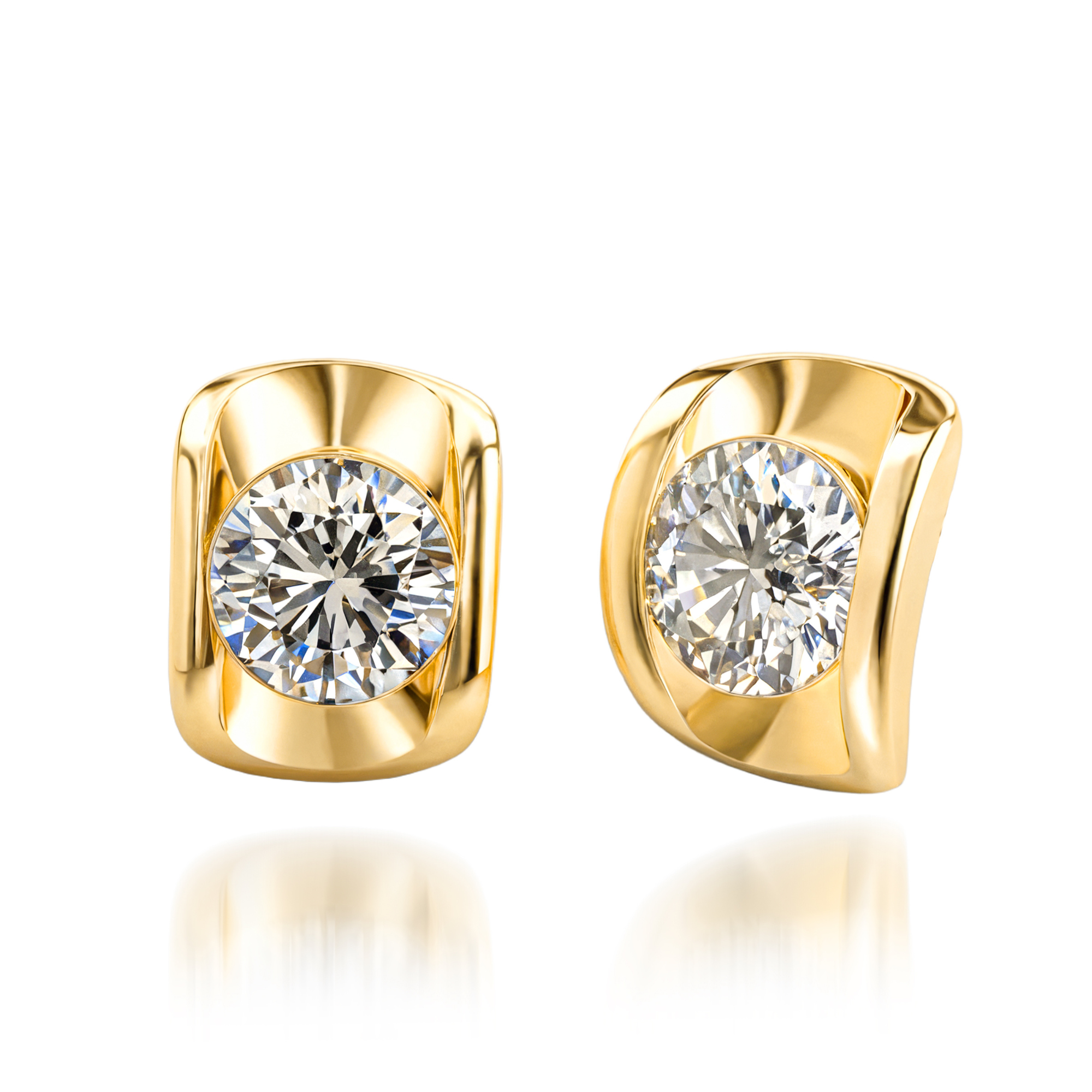 Boucles d'oreilles puces Écu d'or