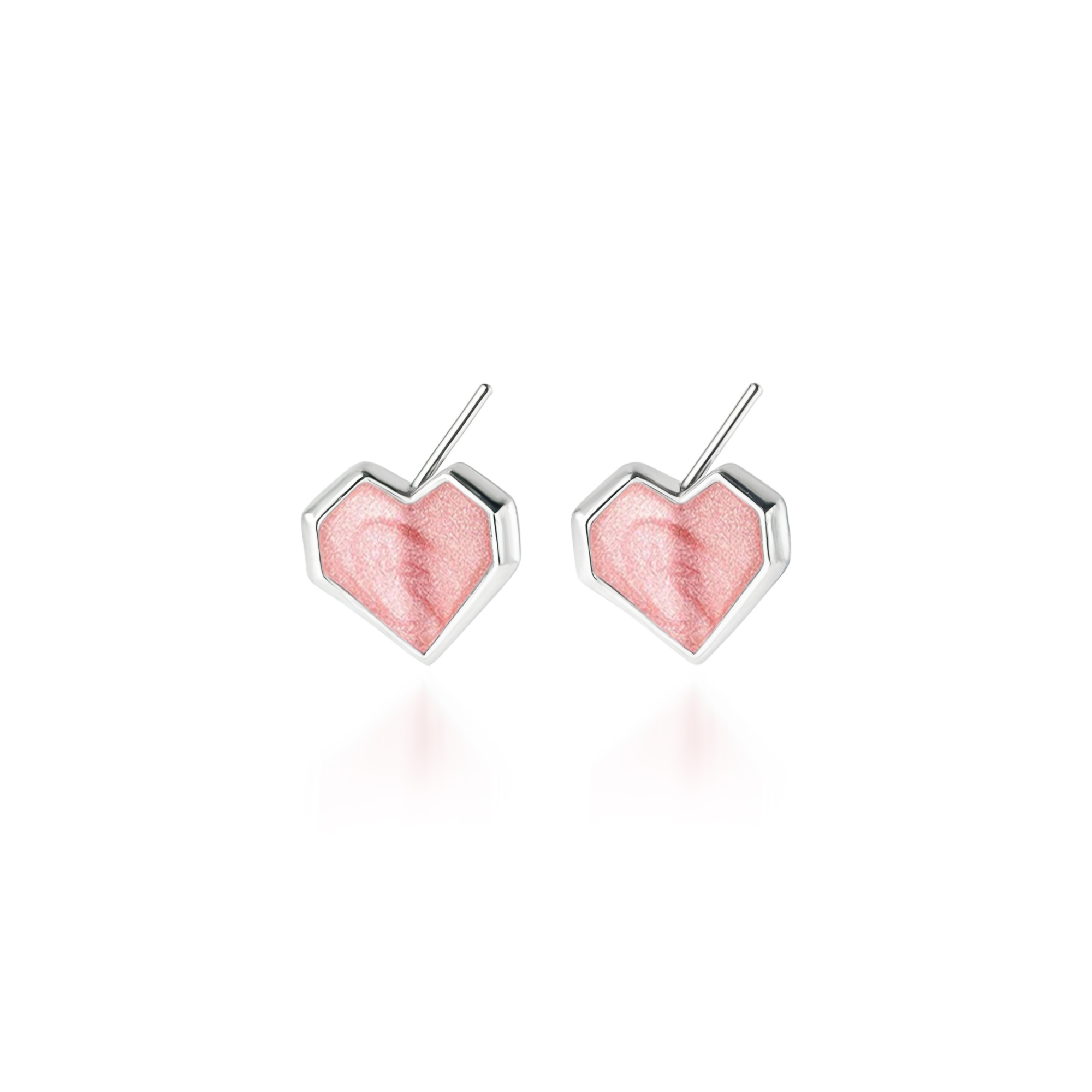 Boucles d'oreilles mini cœur blanches