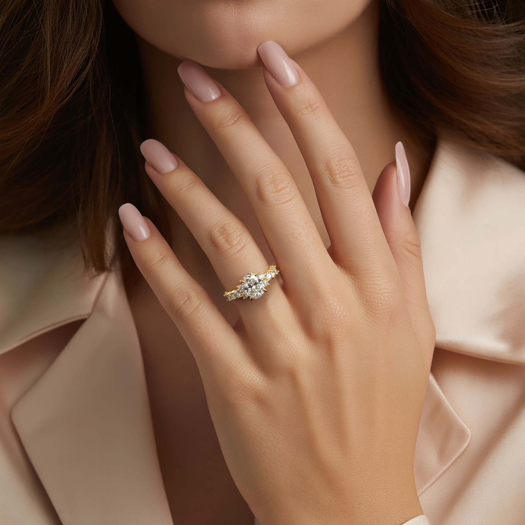 The Adelina Rae — Oval Cut Moissanite Ring
