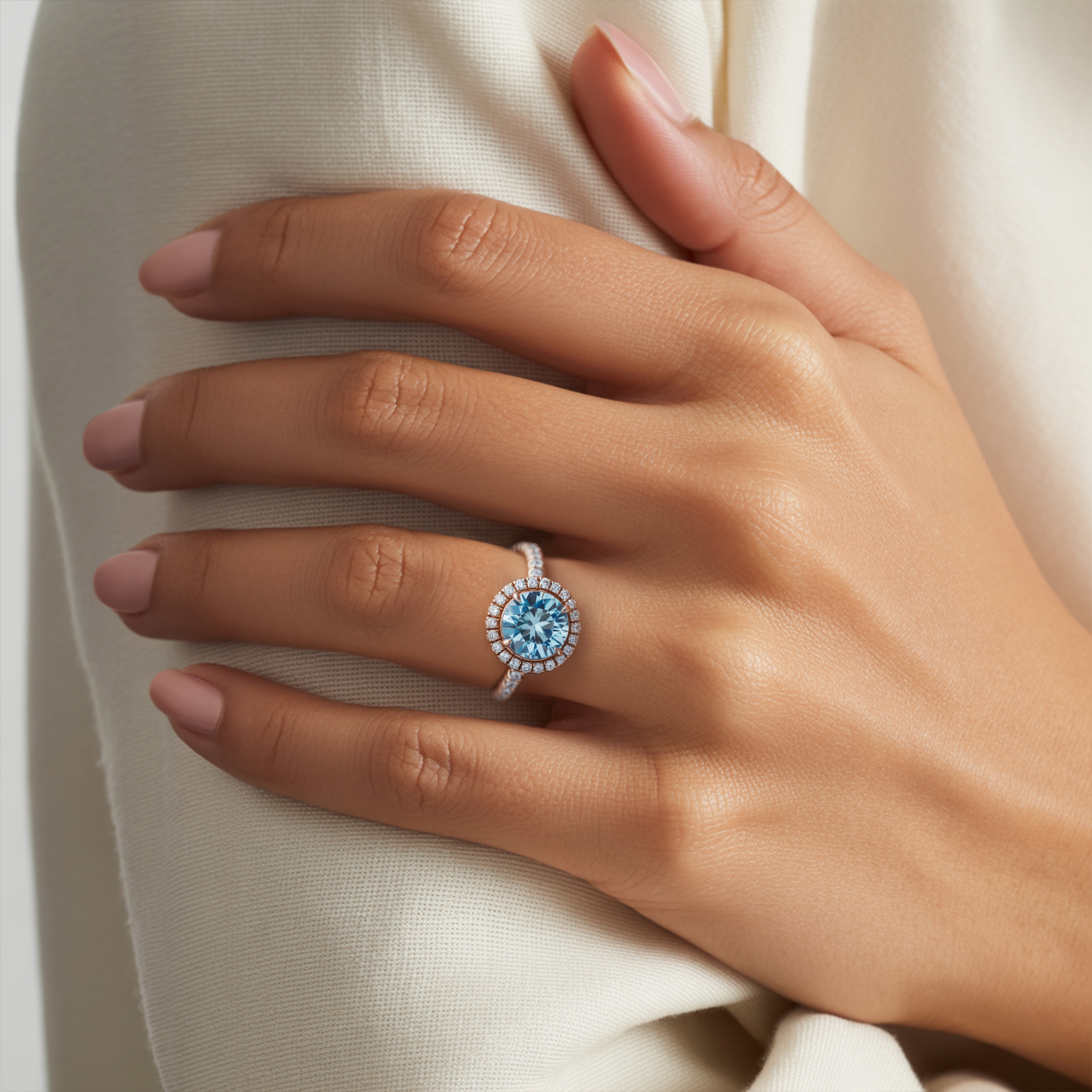 The Katalina – Halo Moissanite Ring