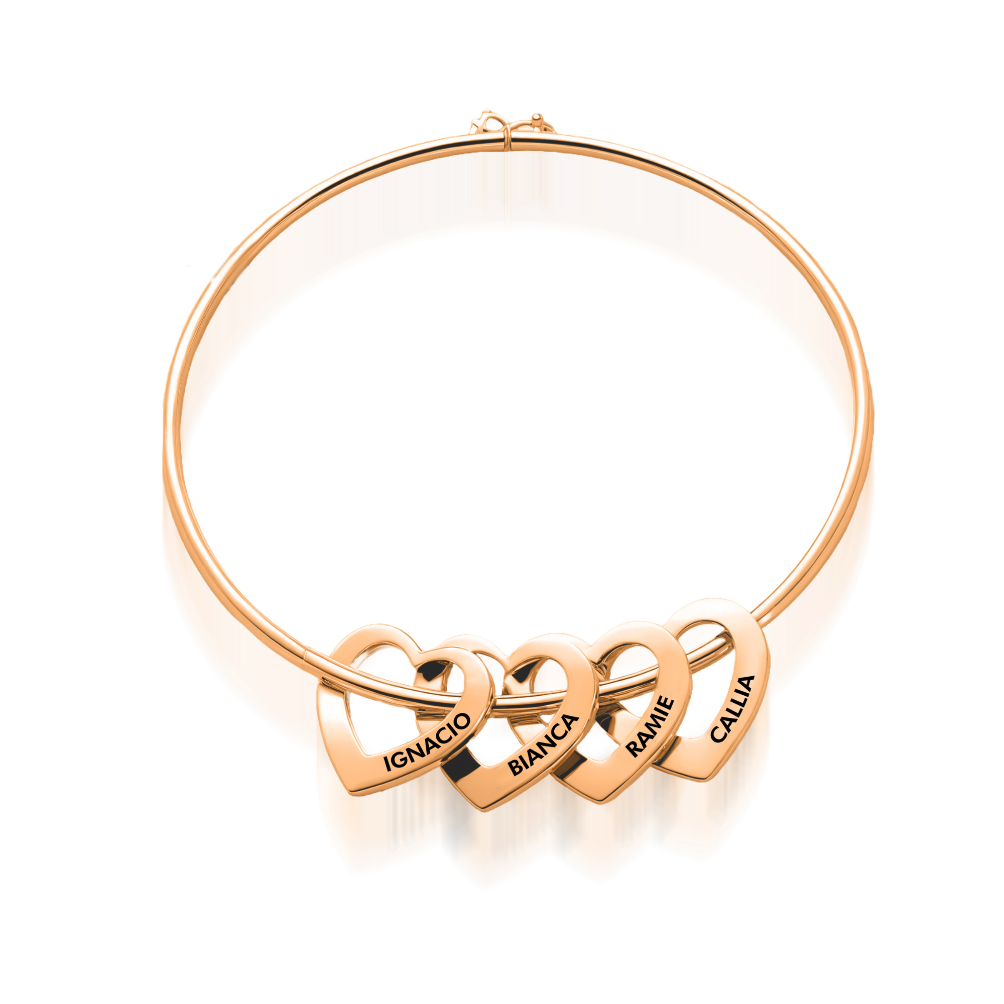 Bracelet de breloques cœur d'amour personnalisable