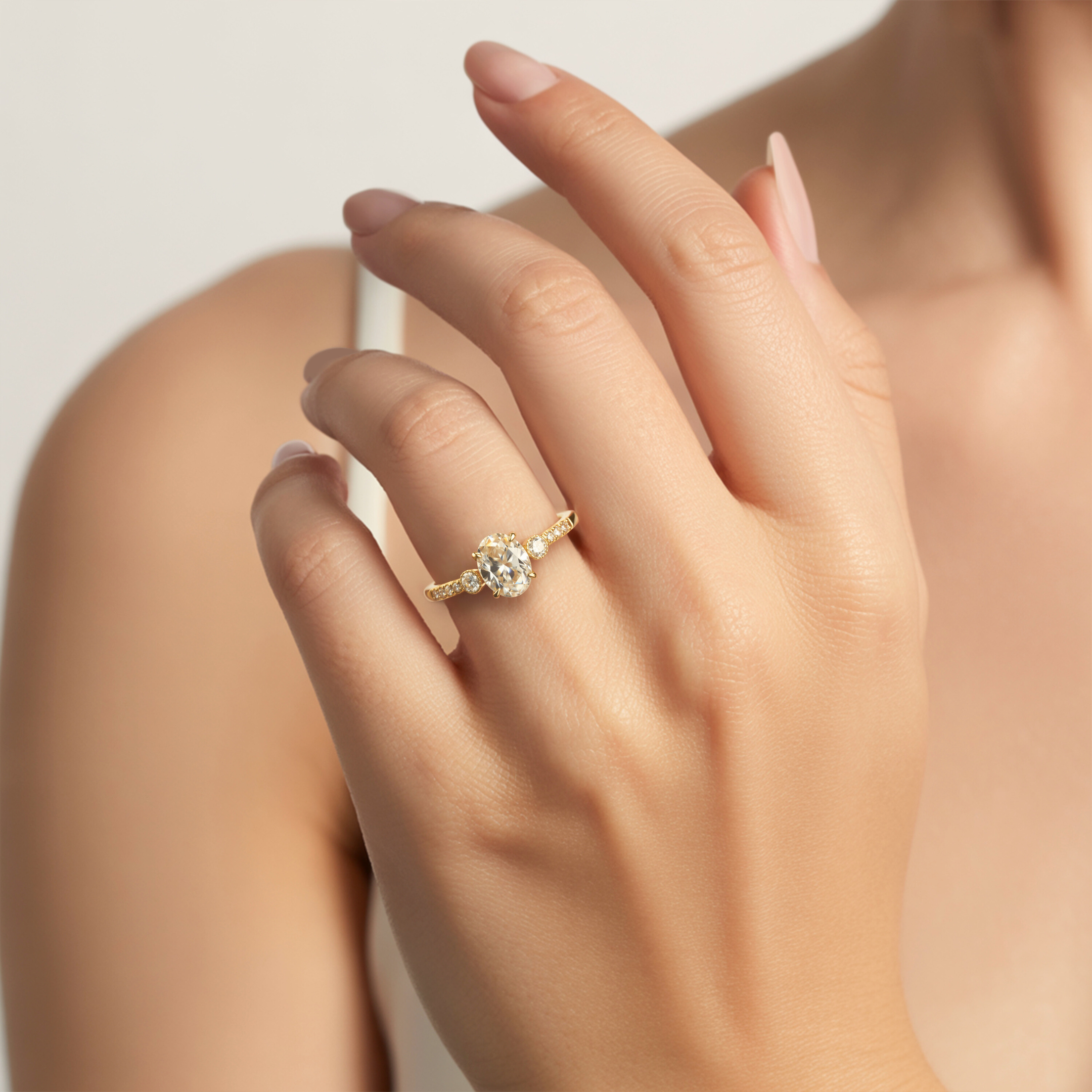 The Luna 1CT Oval Cut Moissanite Ring