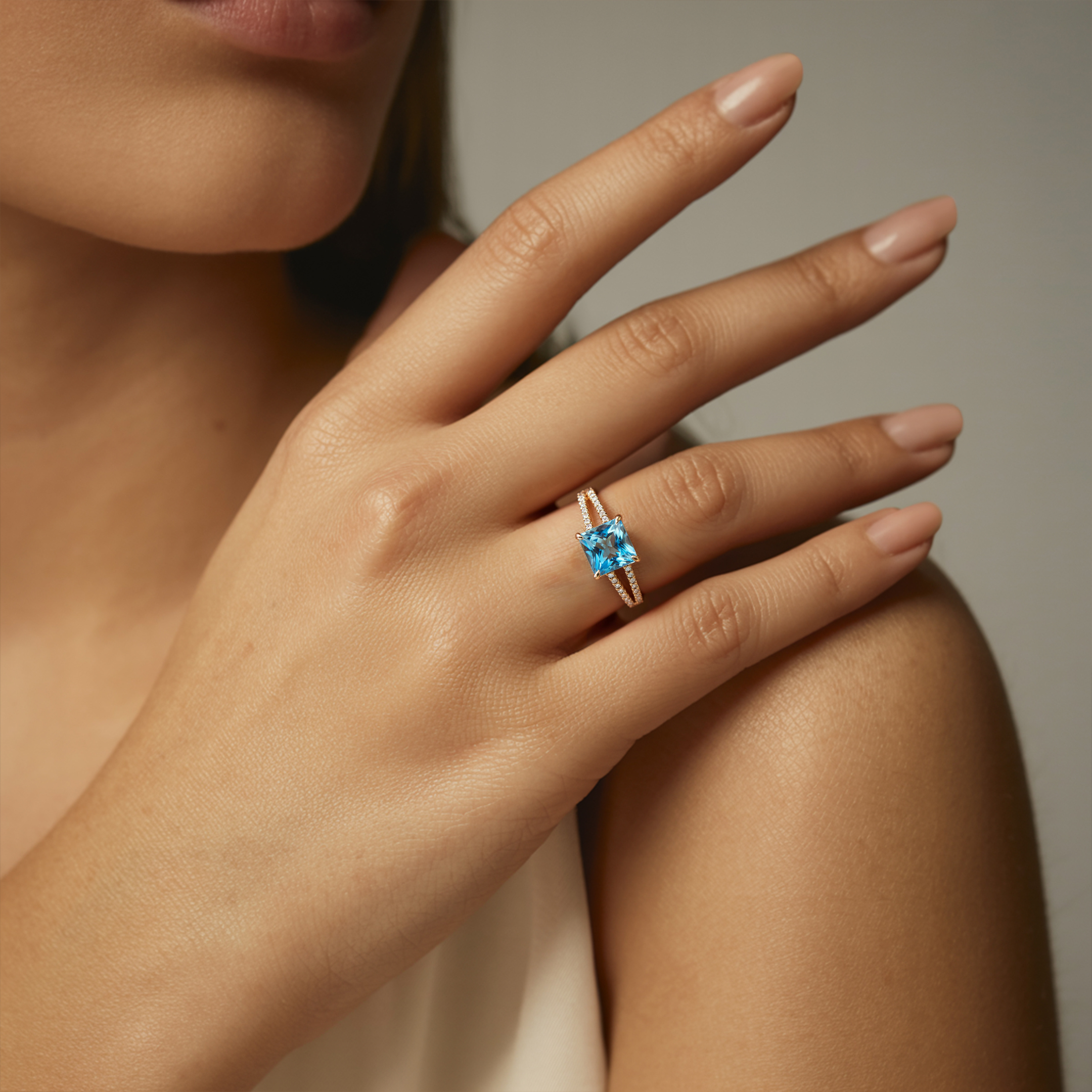 The Caterina – Split Shank Moissanite Ring