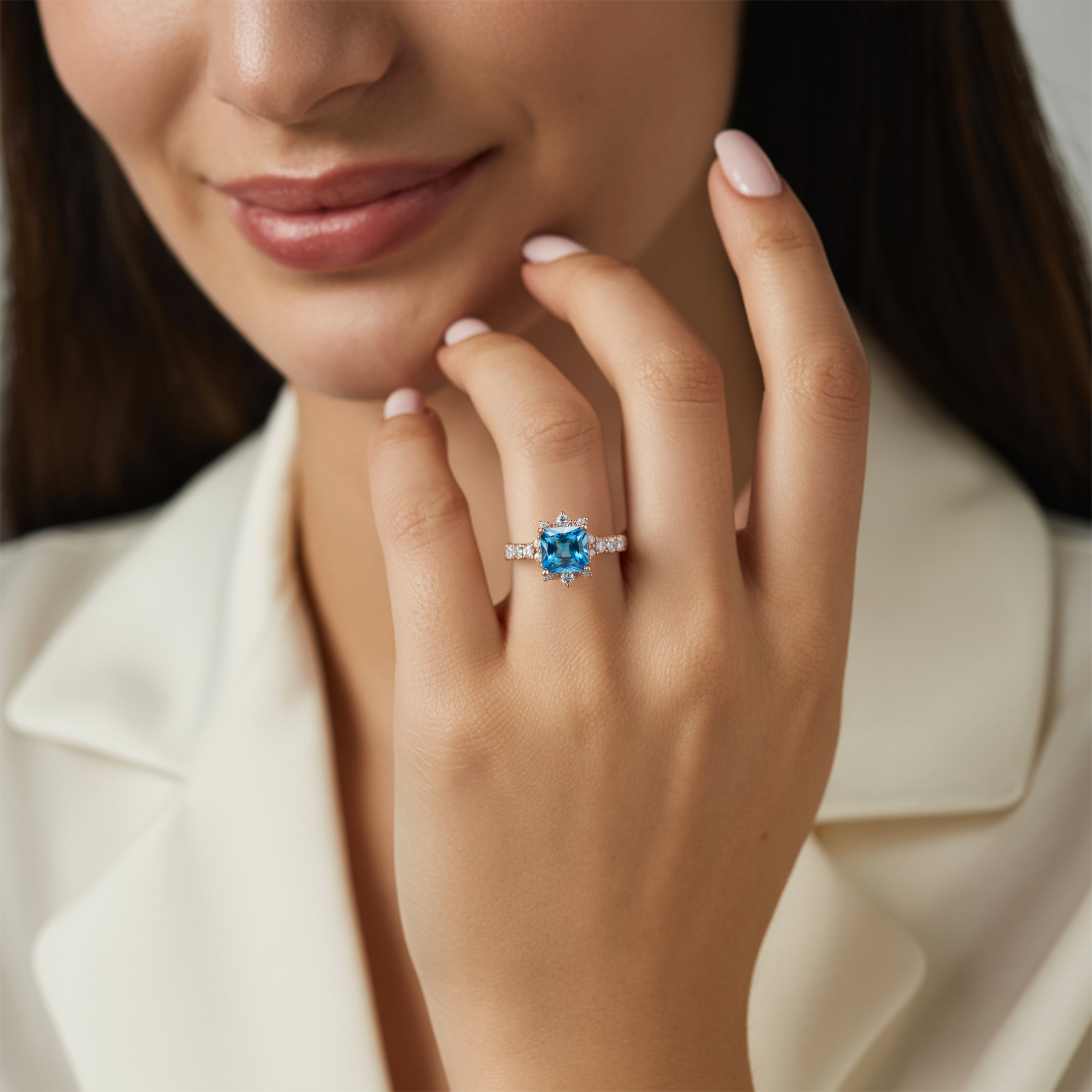 The Caterina 2CT Princess Cut Moissanite Ring