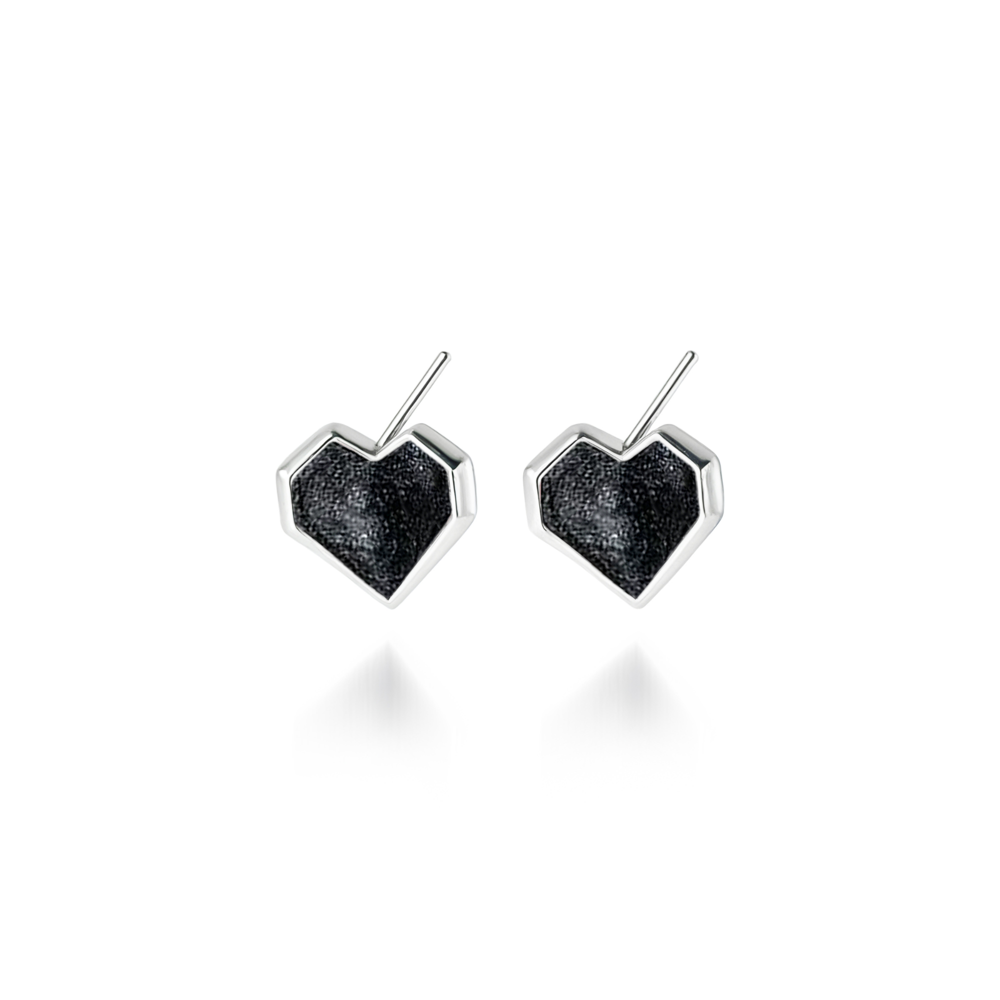 Boucles d'oreilles mini cœur noir