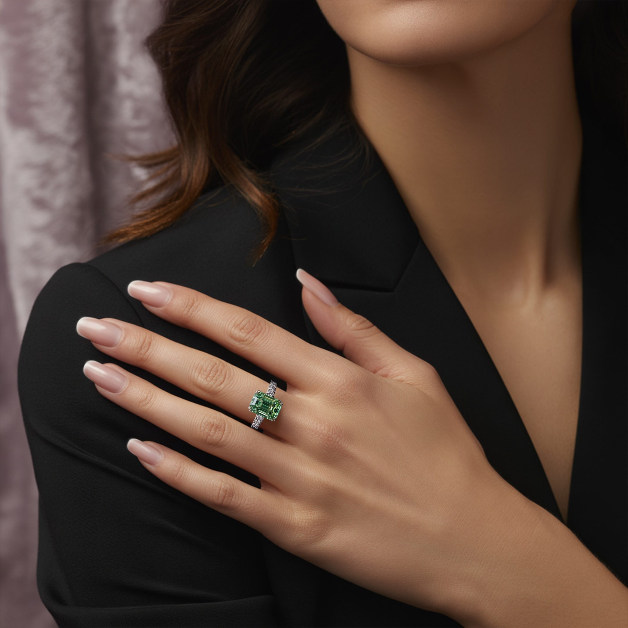 La Camilla - Bague Moissanite Verte