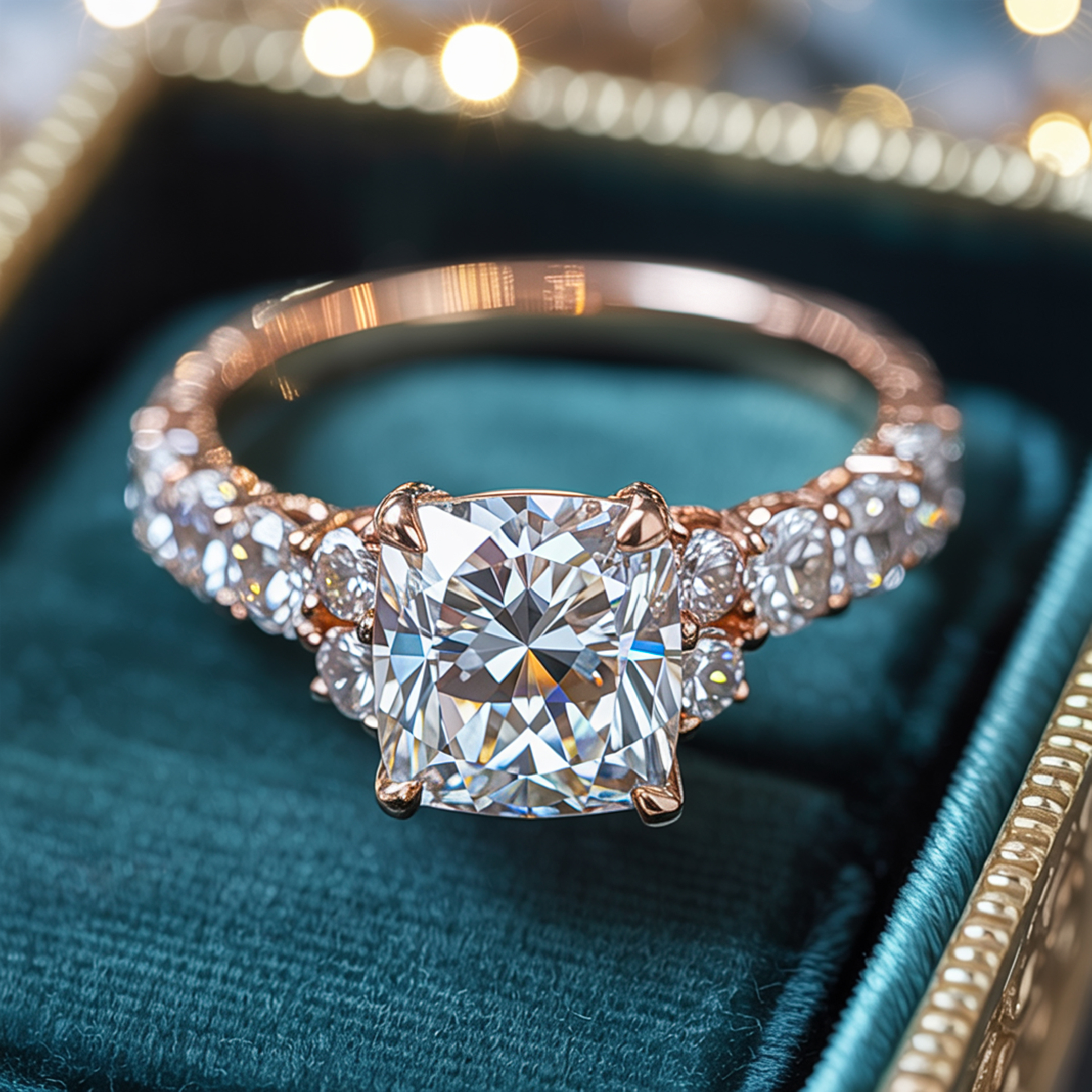 The Adelina Rae — Cushion Cut Moissanite Ring