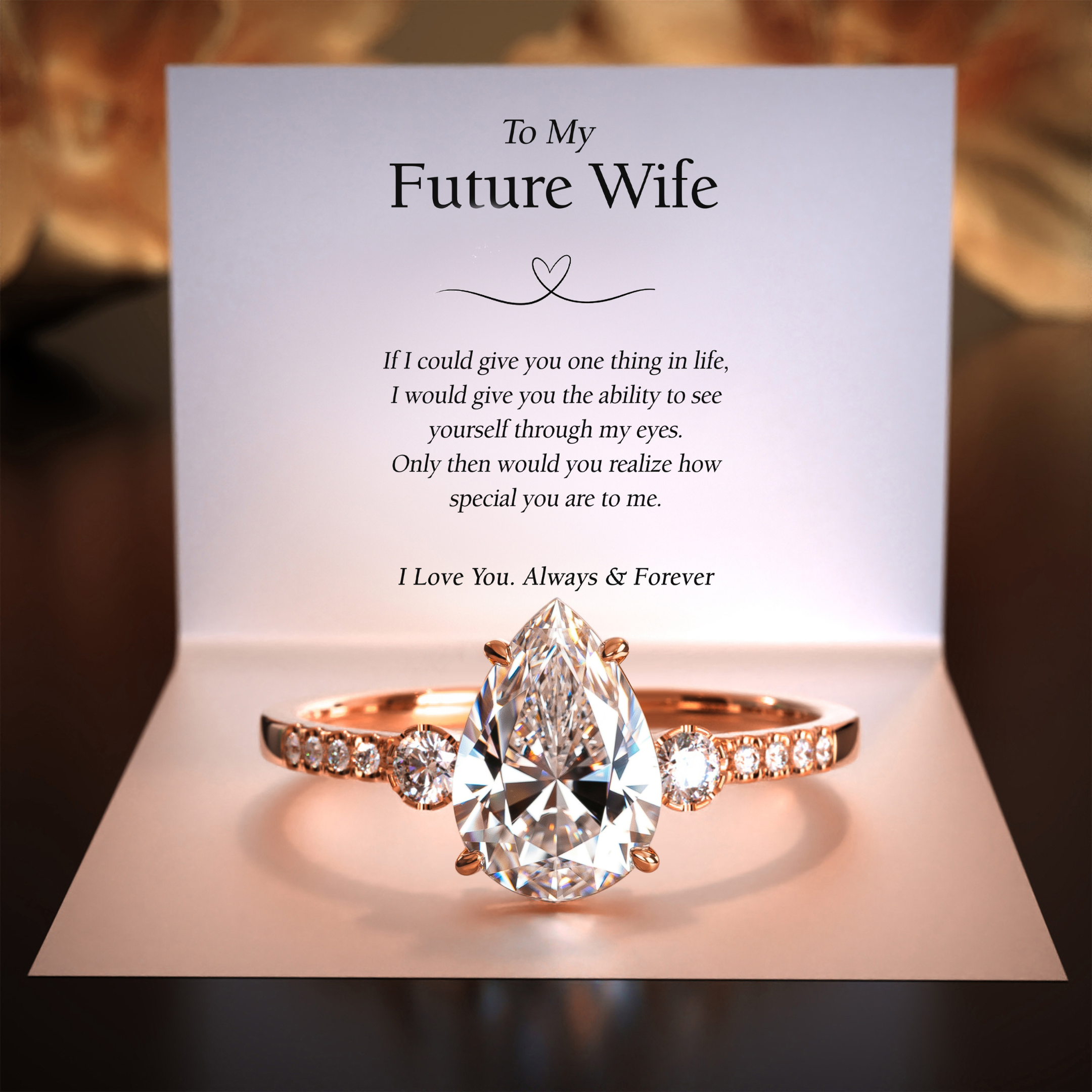 The Luna | To My Future Wife — Pear Cut Moissanite Ring