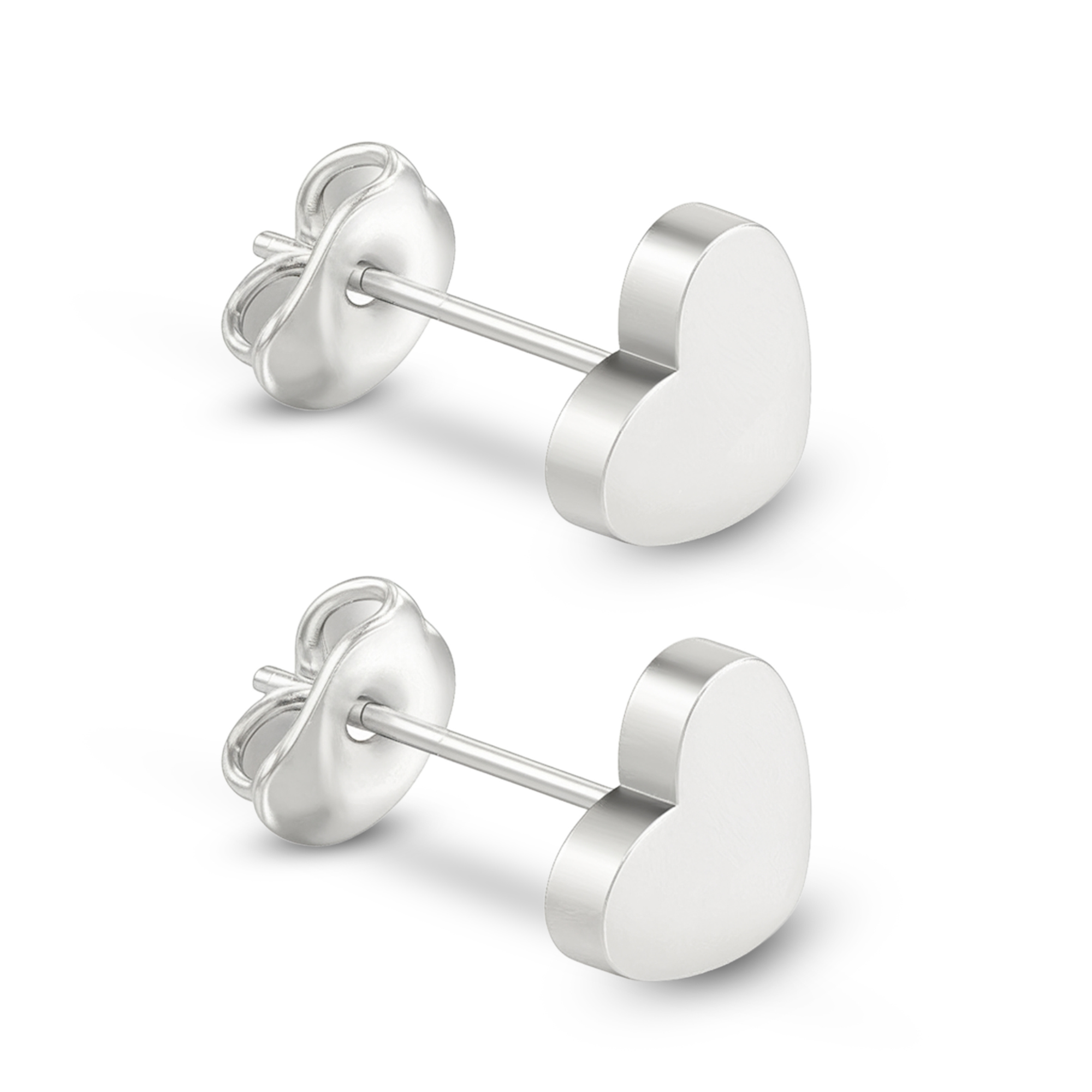 Boucles d'oreilles minimalistes cœur argent