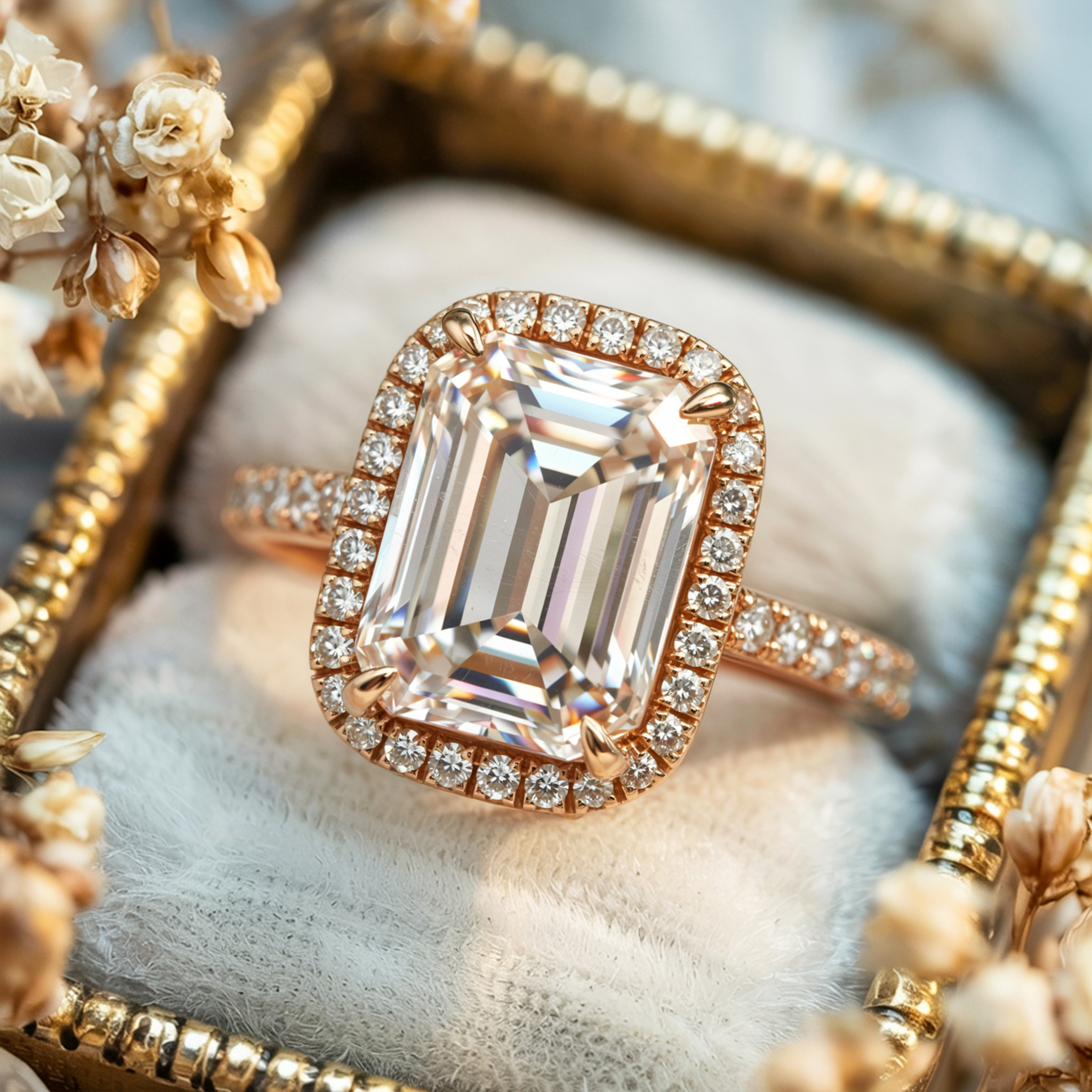 The Bella Jewel – Halo Moissanite Ring