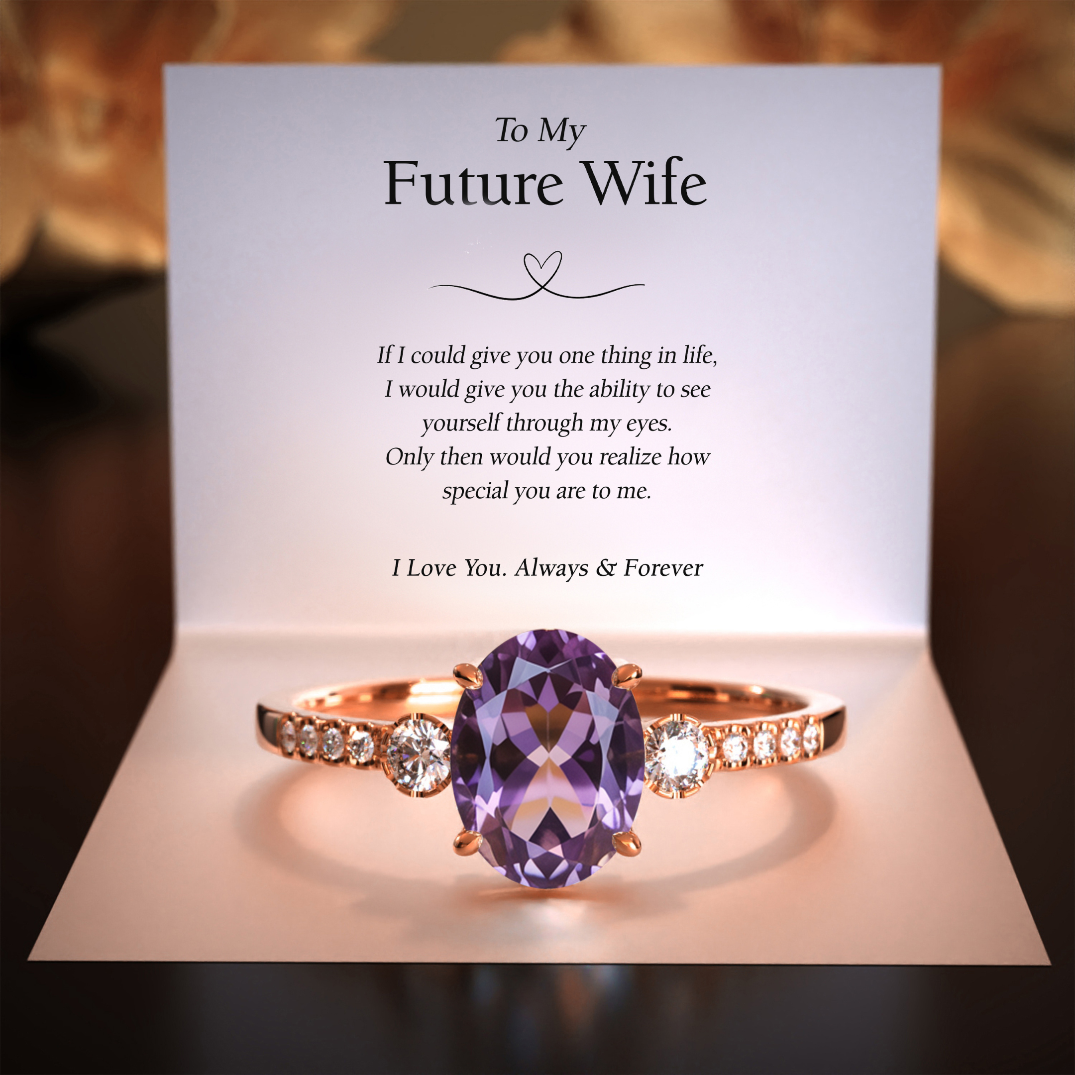 The Luna | To My Future Wife 2CT Oval Cut Purple Moissanite Ring