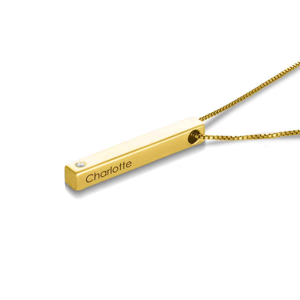 Collar personalizado con nombre y piedra de nacimiento familiar - Acero inoxidable
